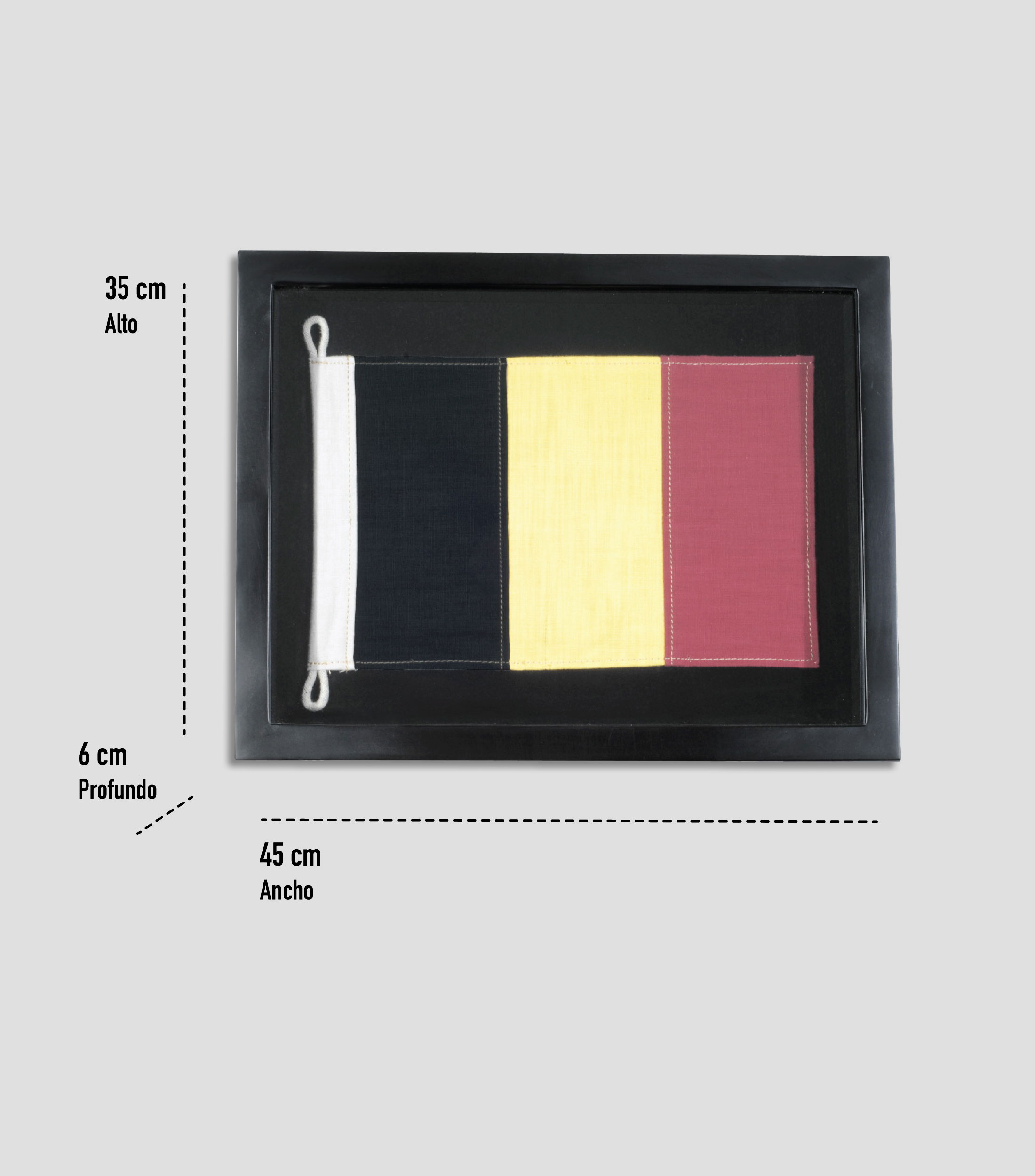 Cuadro Flag Shadow Box Belgica en Madera y tela