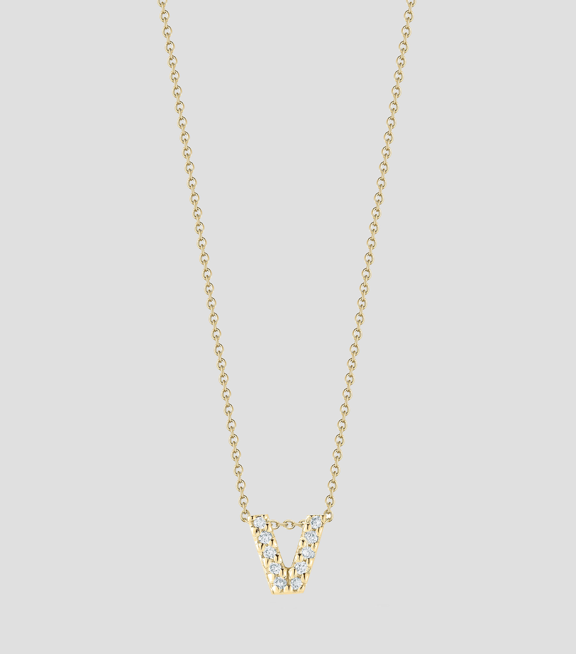 Collar con dije V en Oro amarillo de 18 Kilates con diamantes Tiny Treasures Mujer