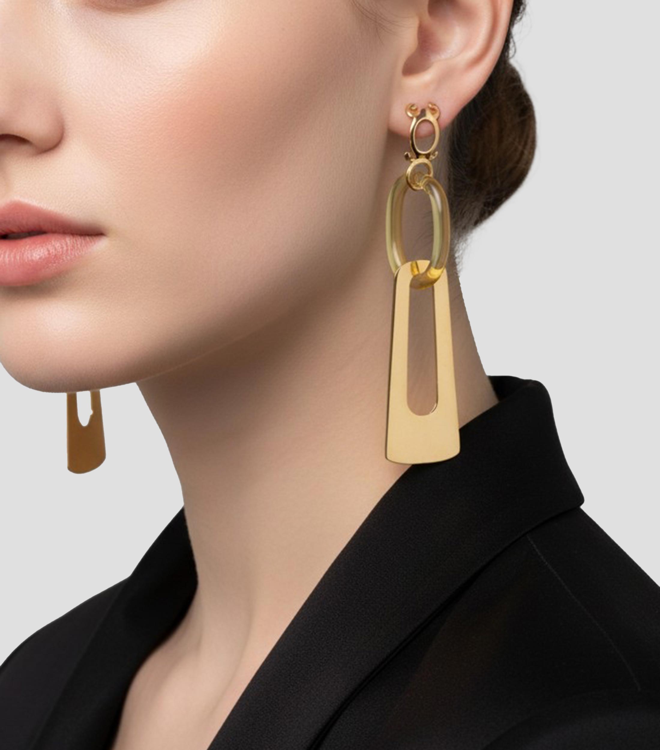 Aretes aire con eslabón Mujer