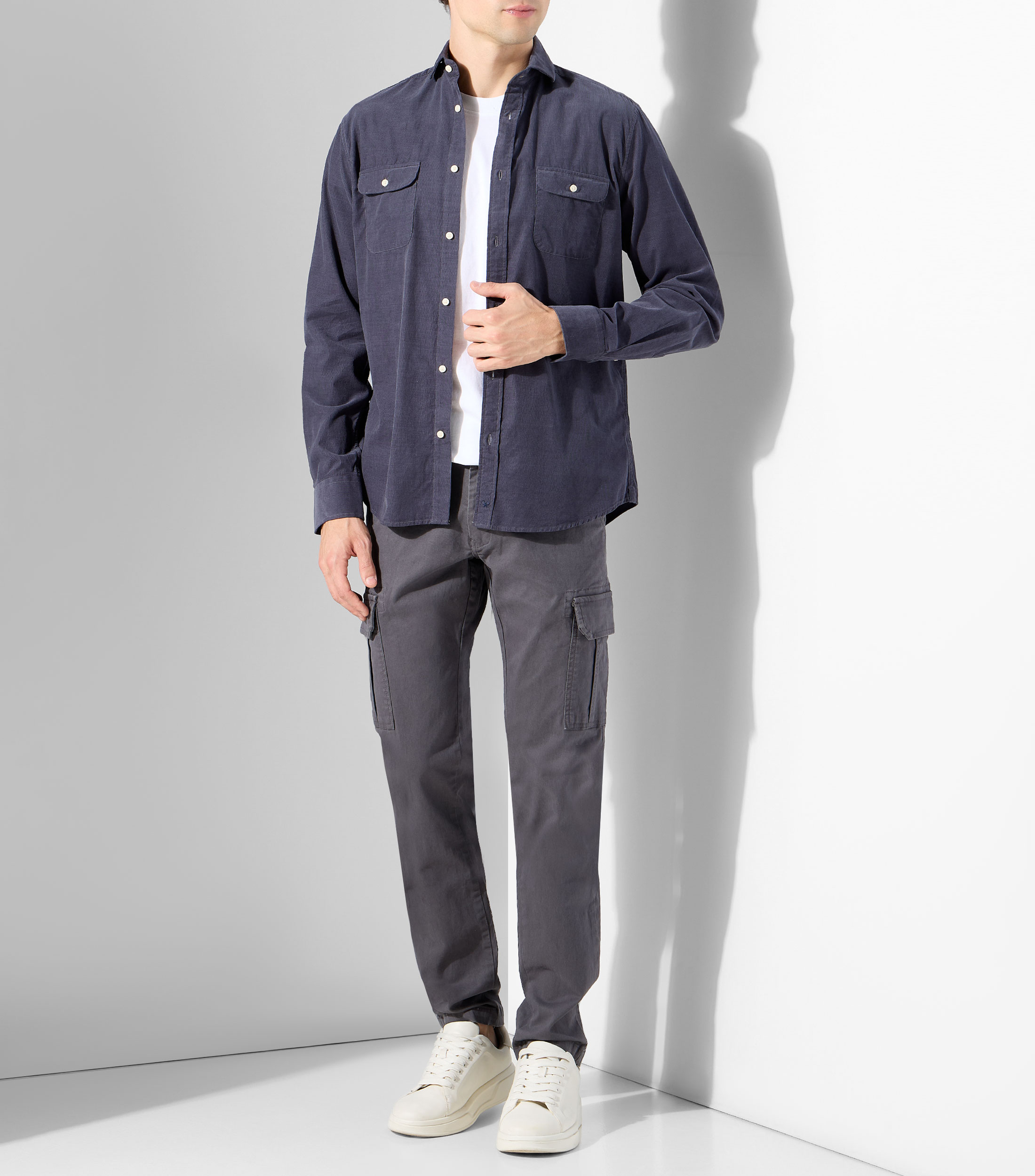 Camisa lisa manga larga Hombre