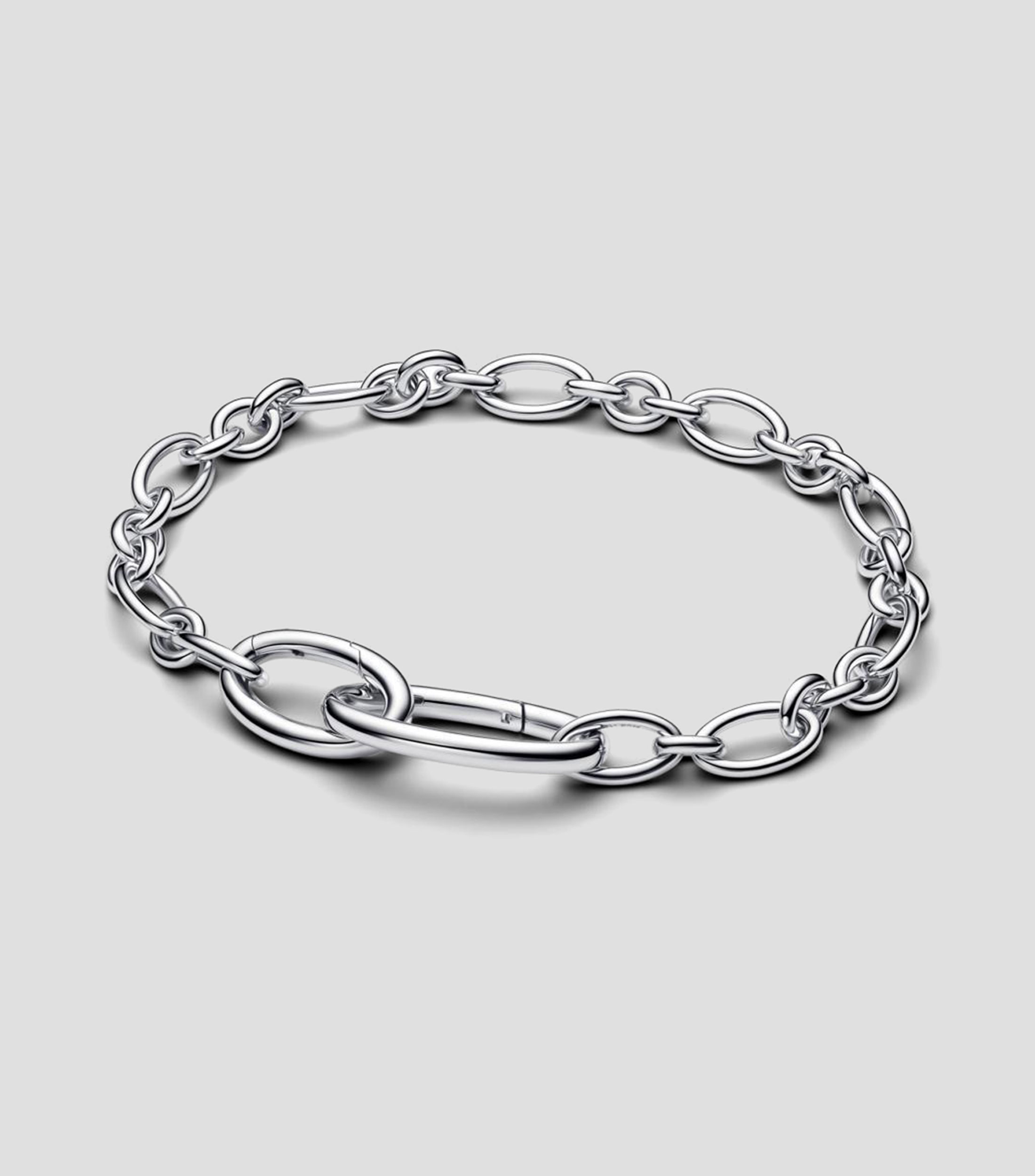 Brazalete en plata con eslabones Mujer