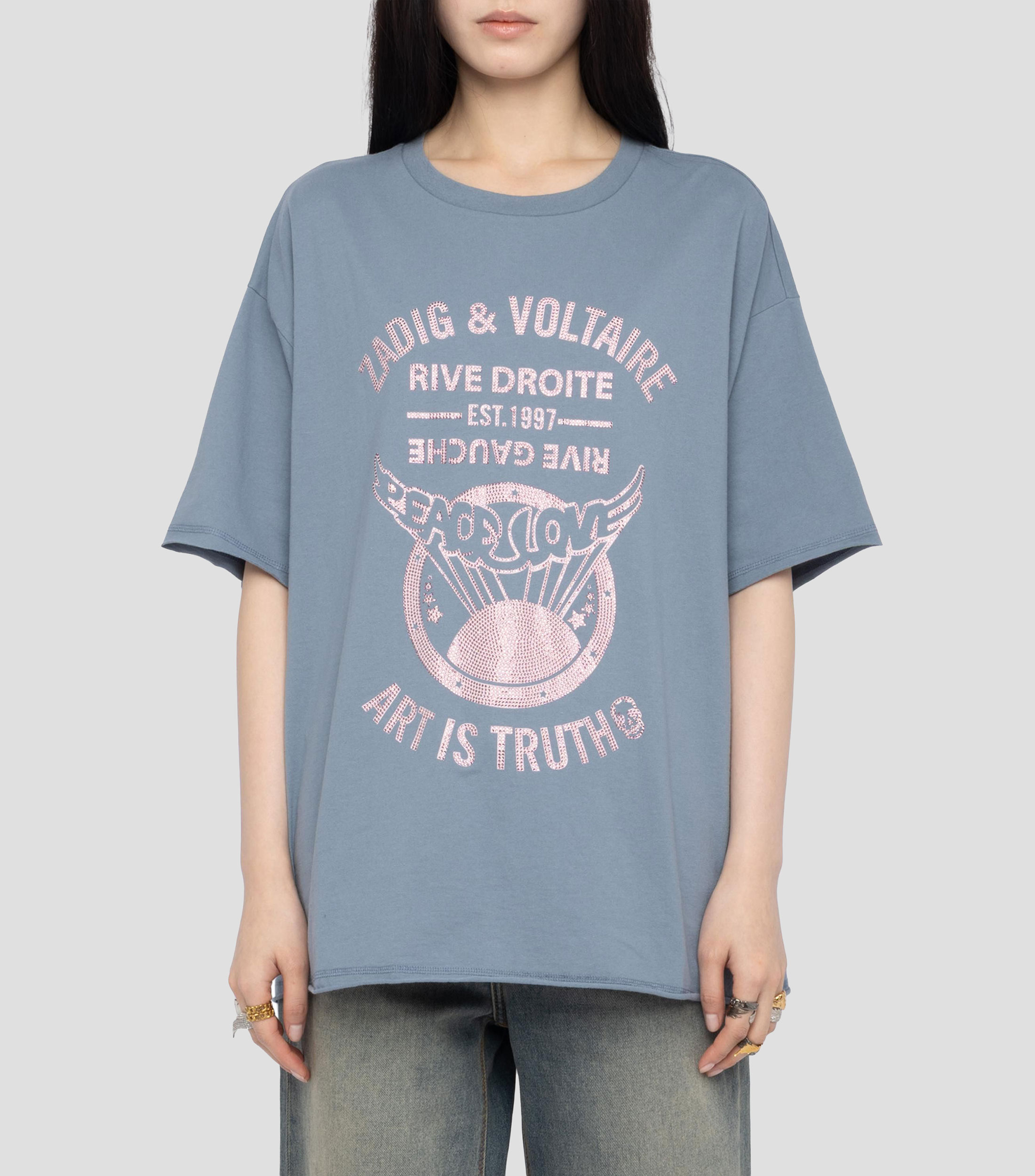 Playera cuello redondo manga corta fantasía Mujer