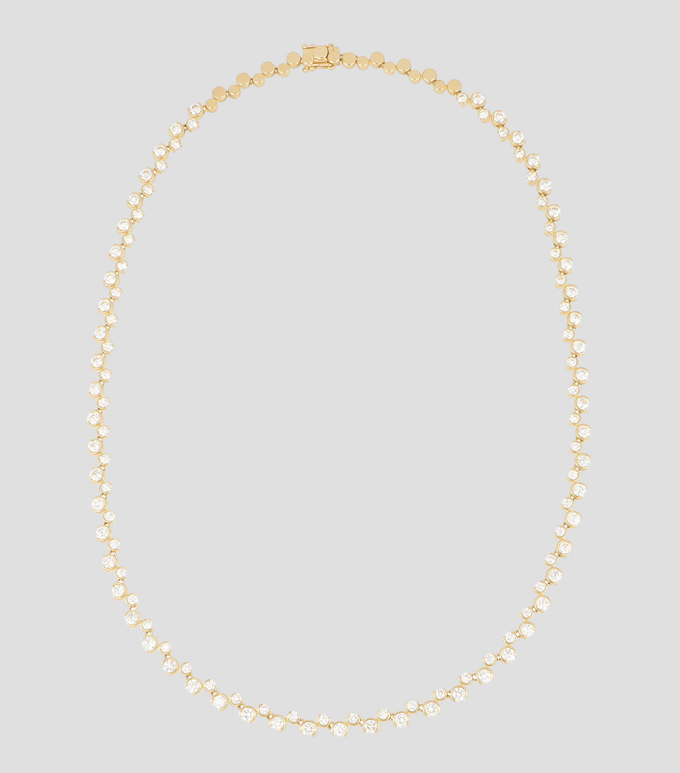 Gargantilla en oro amarillo de 14 kilates con diamantes Mujer