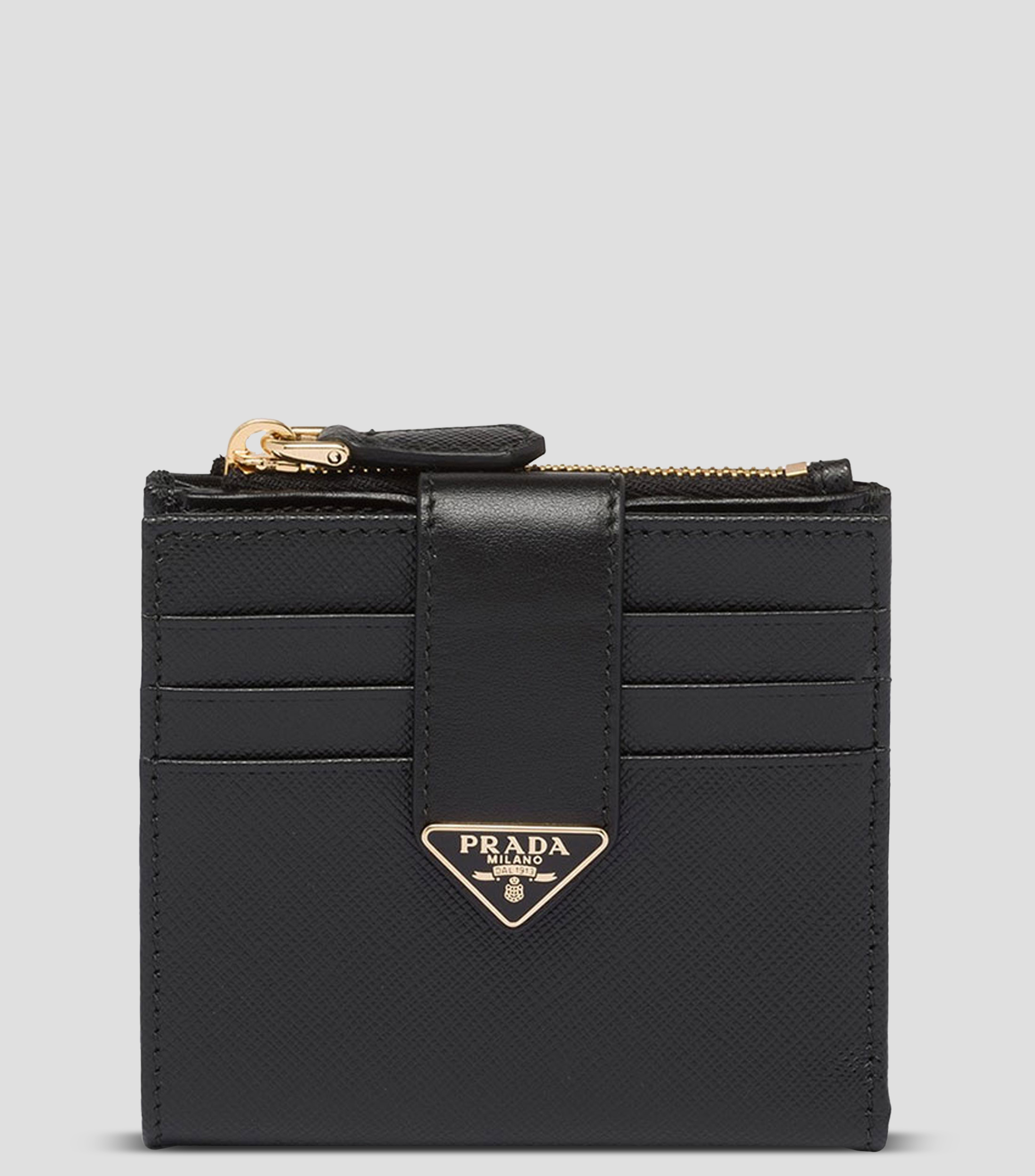 Cartera en piel lisa con detalle texturizado Mujer