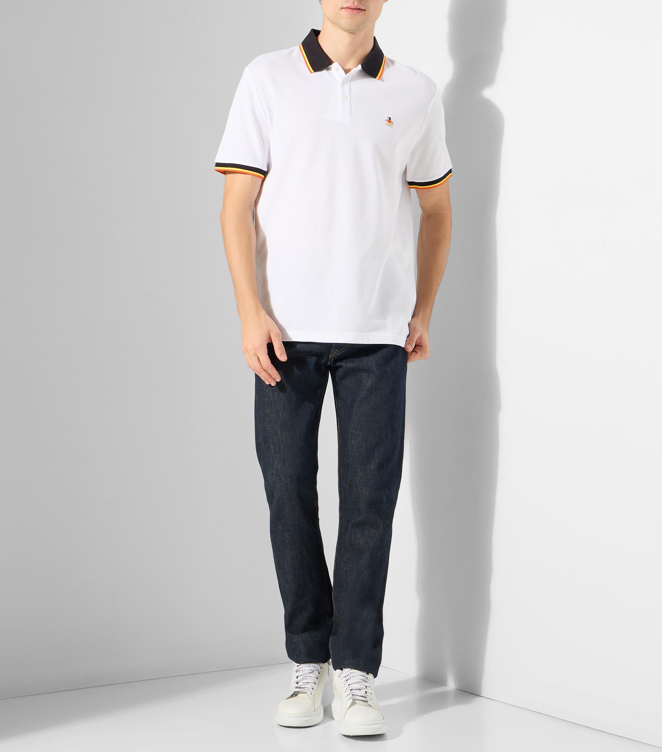 Playera tipo polo con manga corta lisa Hombre