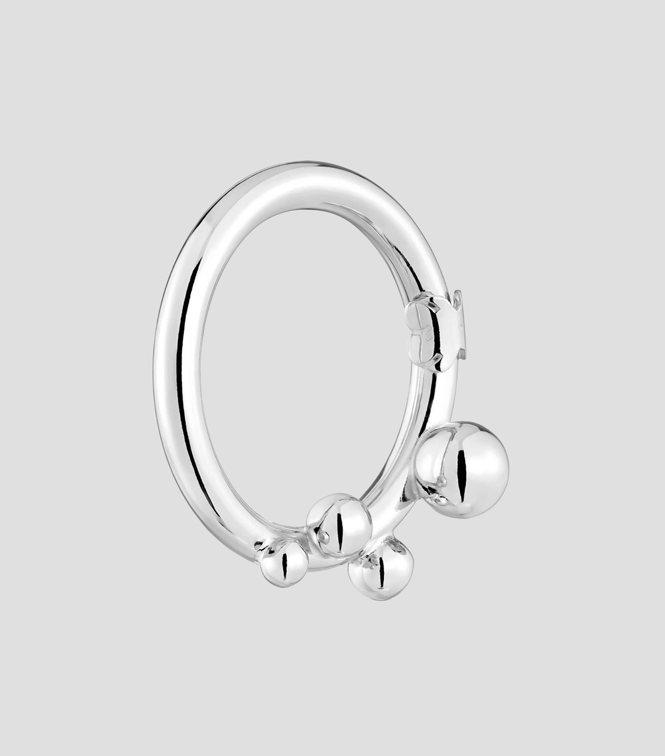 Anilla grande en plata y detalles Hold Mujer