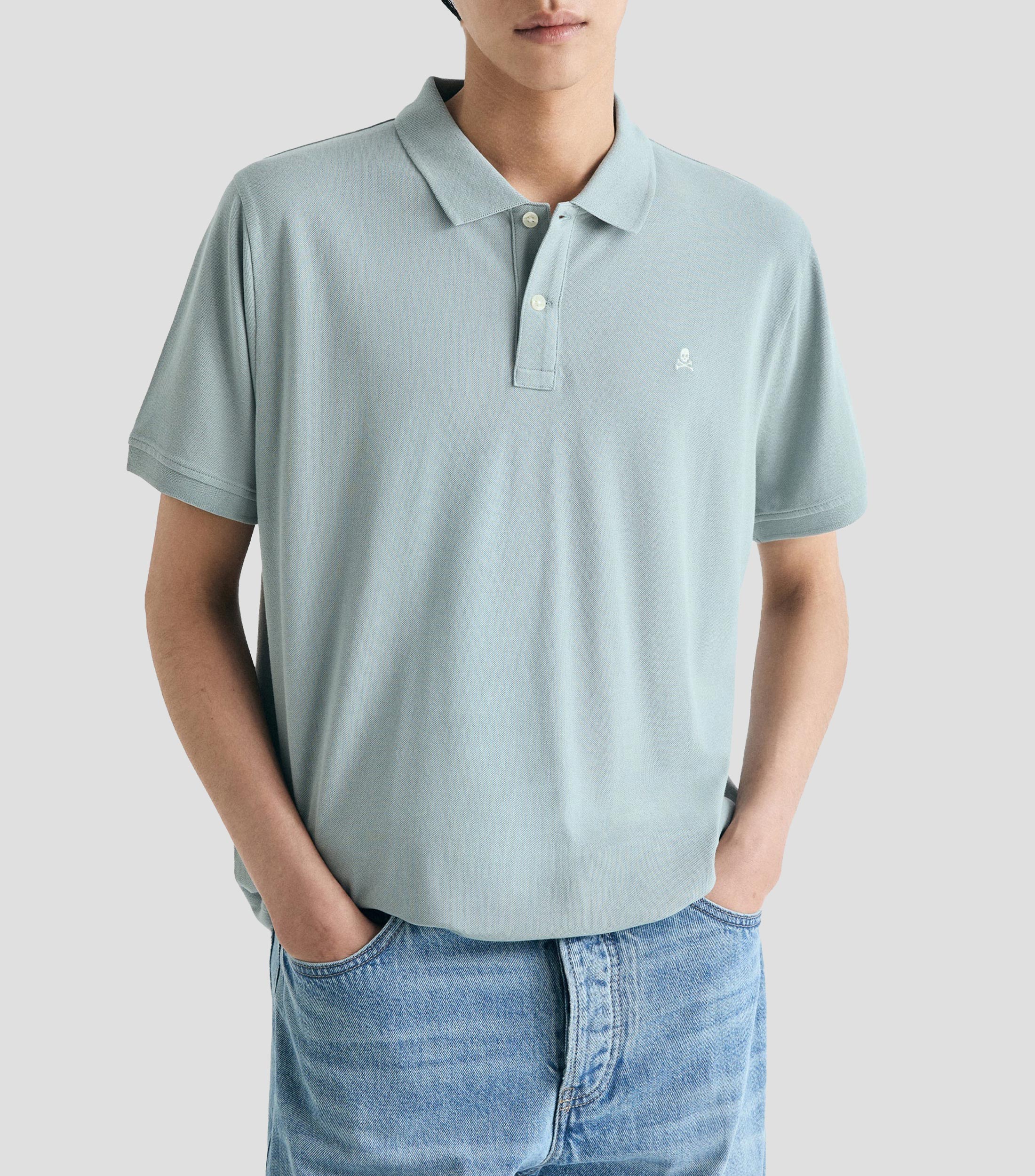 Playera tipo polo manga corta lisa Hombre