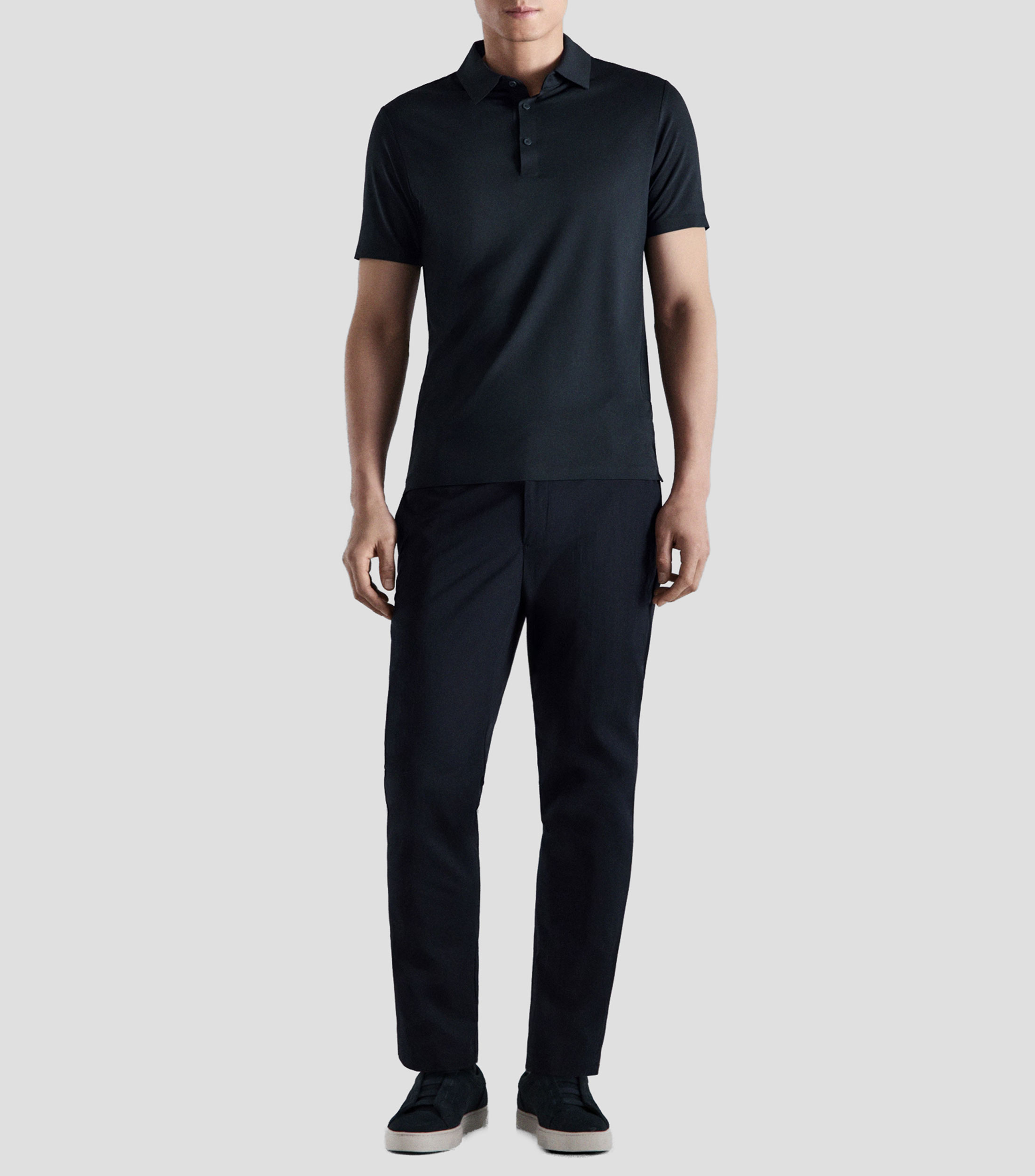 Playera tipo polo manga corta lisa Hombre