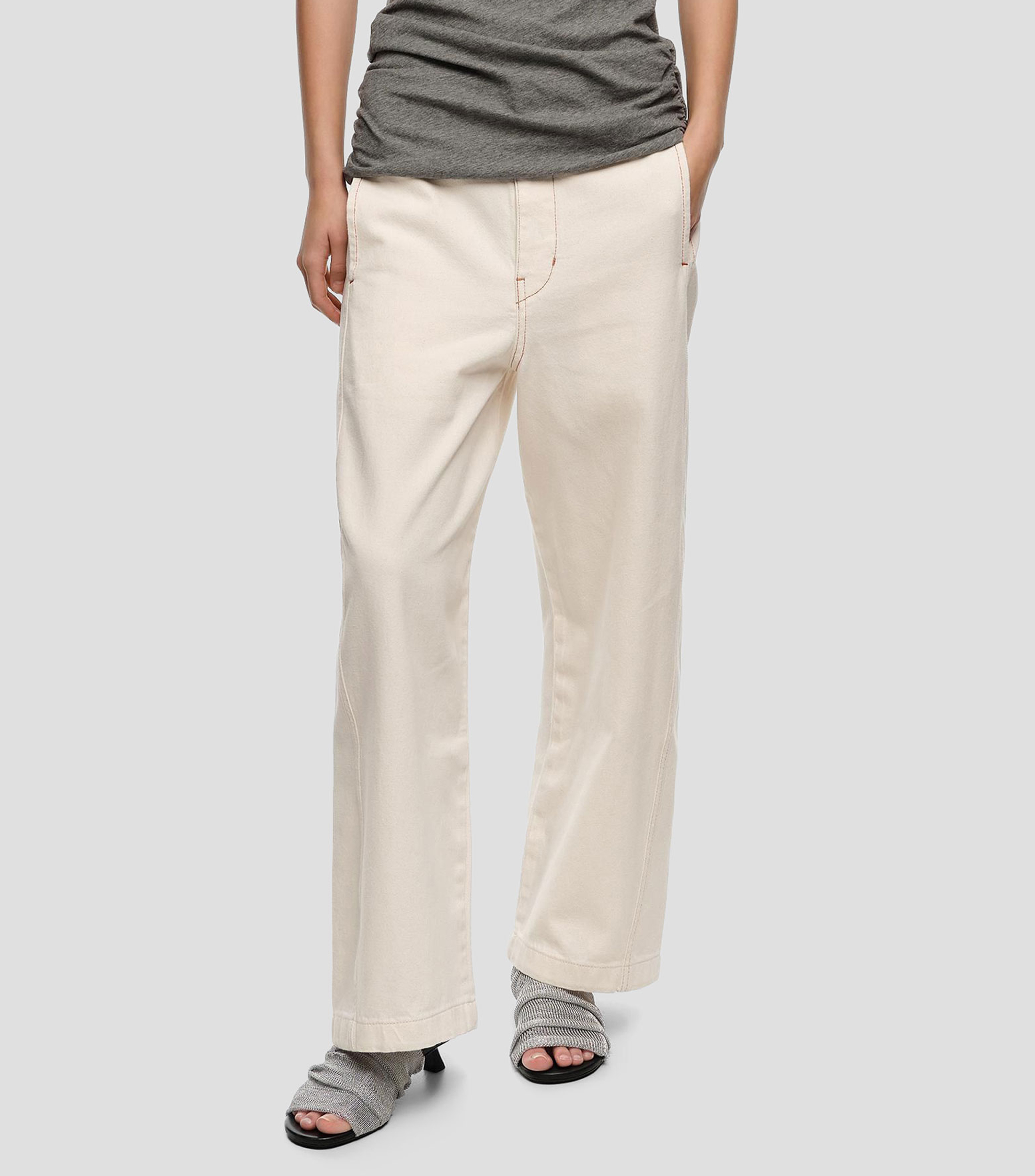 Pantalón denim crudo Mujer