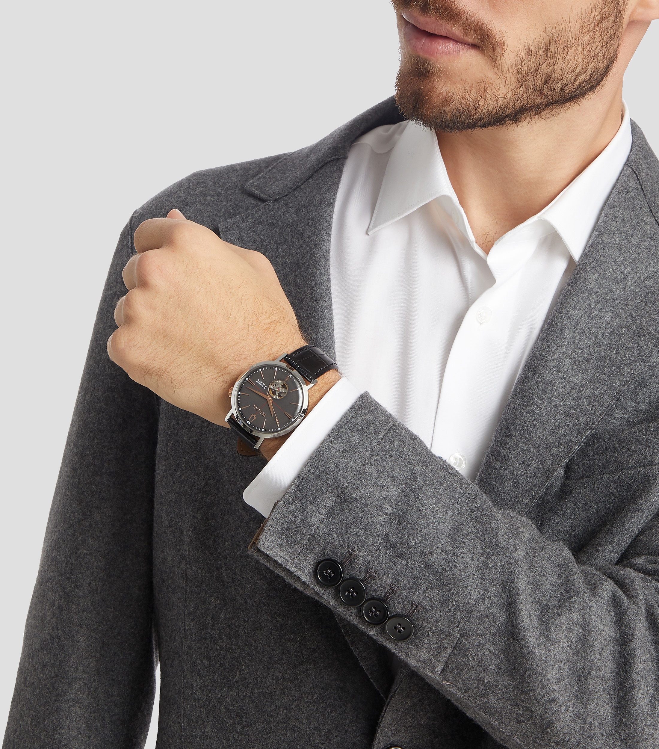 Reloj para Hombre AeroJet Casual, Plateado, Negro