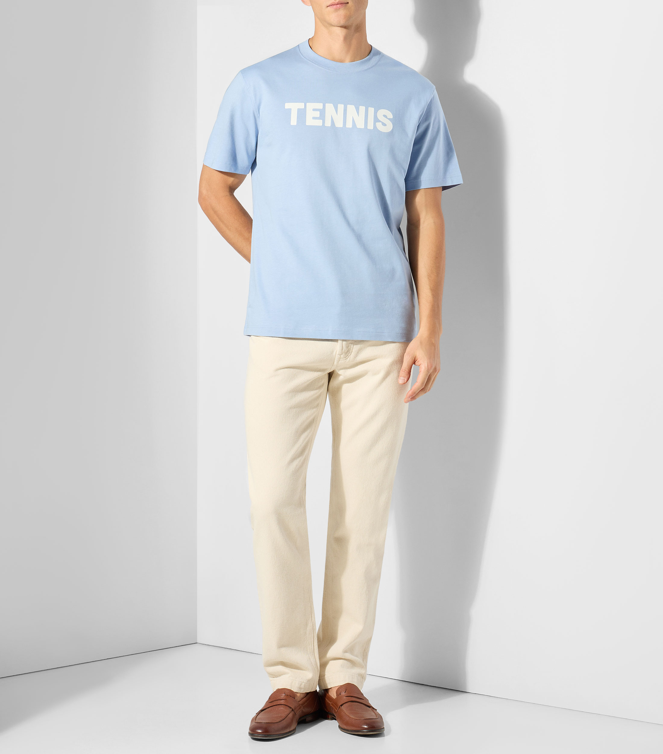 Playera cuello redondo manga corta estampada Hombre