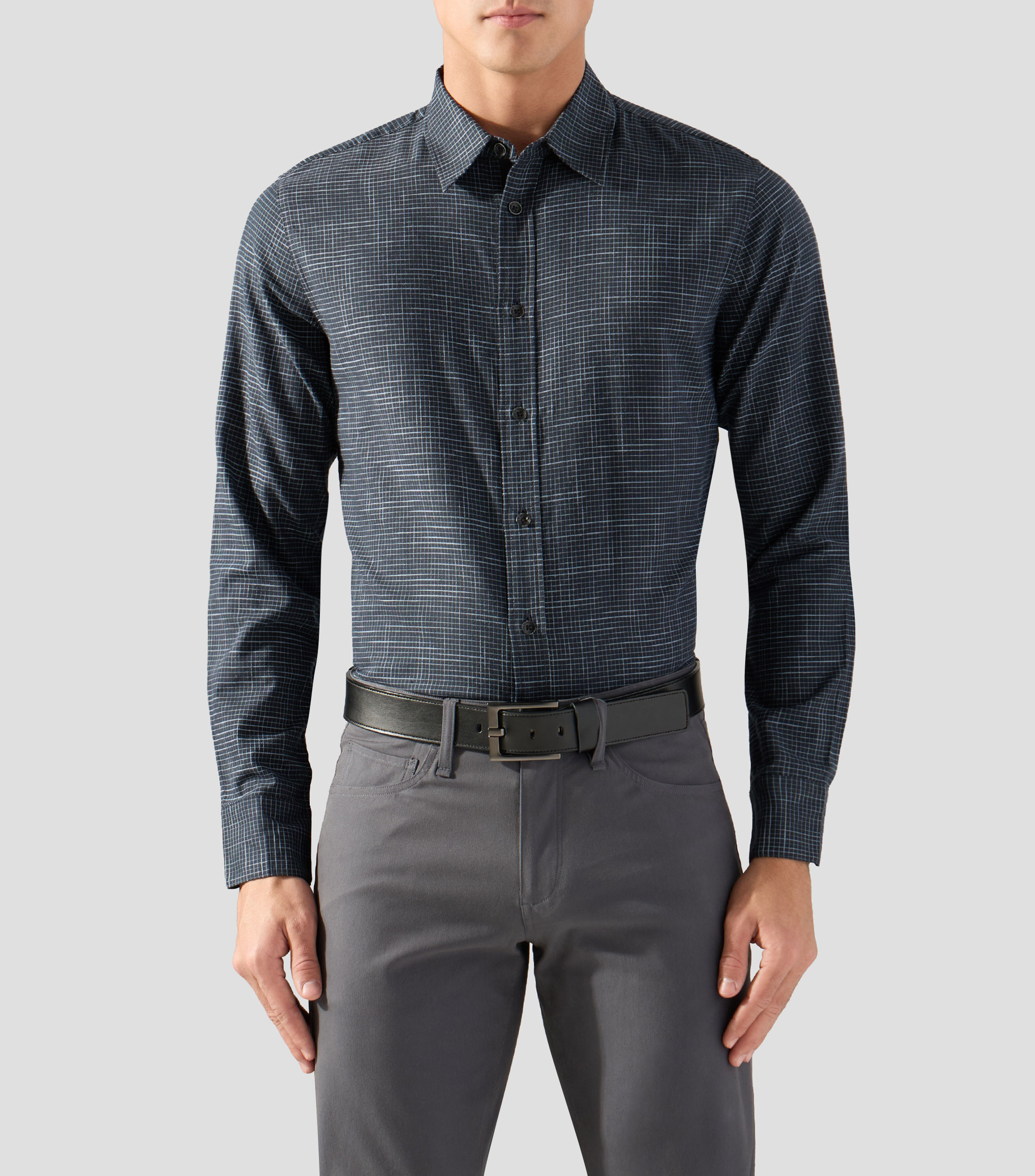 Camisa de cuadros con manga larga Hombre