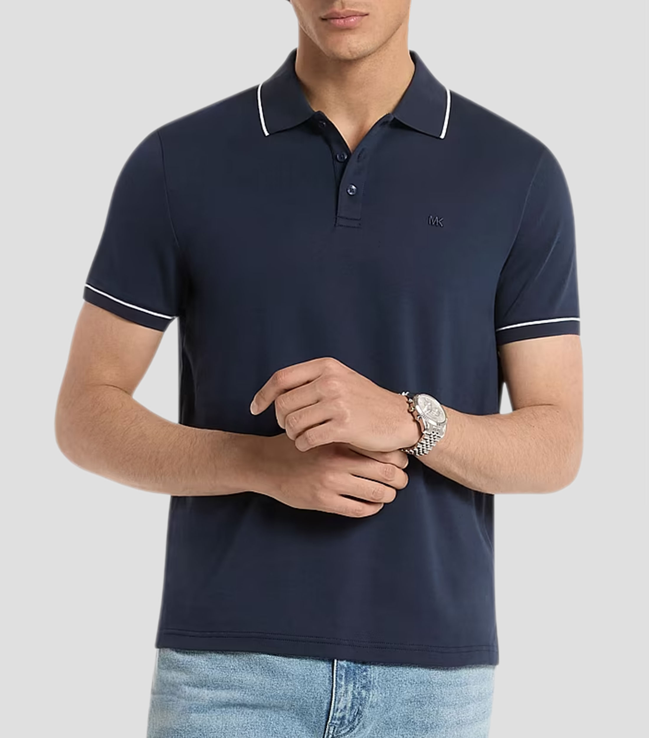 Playera tipo polo manga corta sólido Hombre