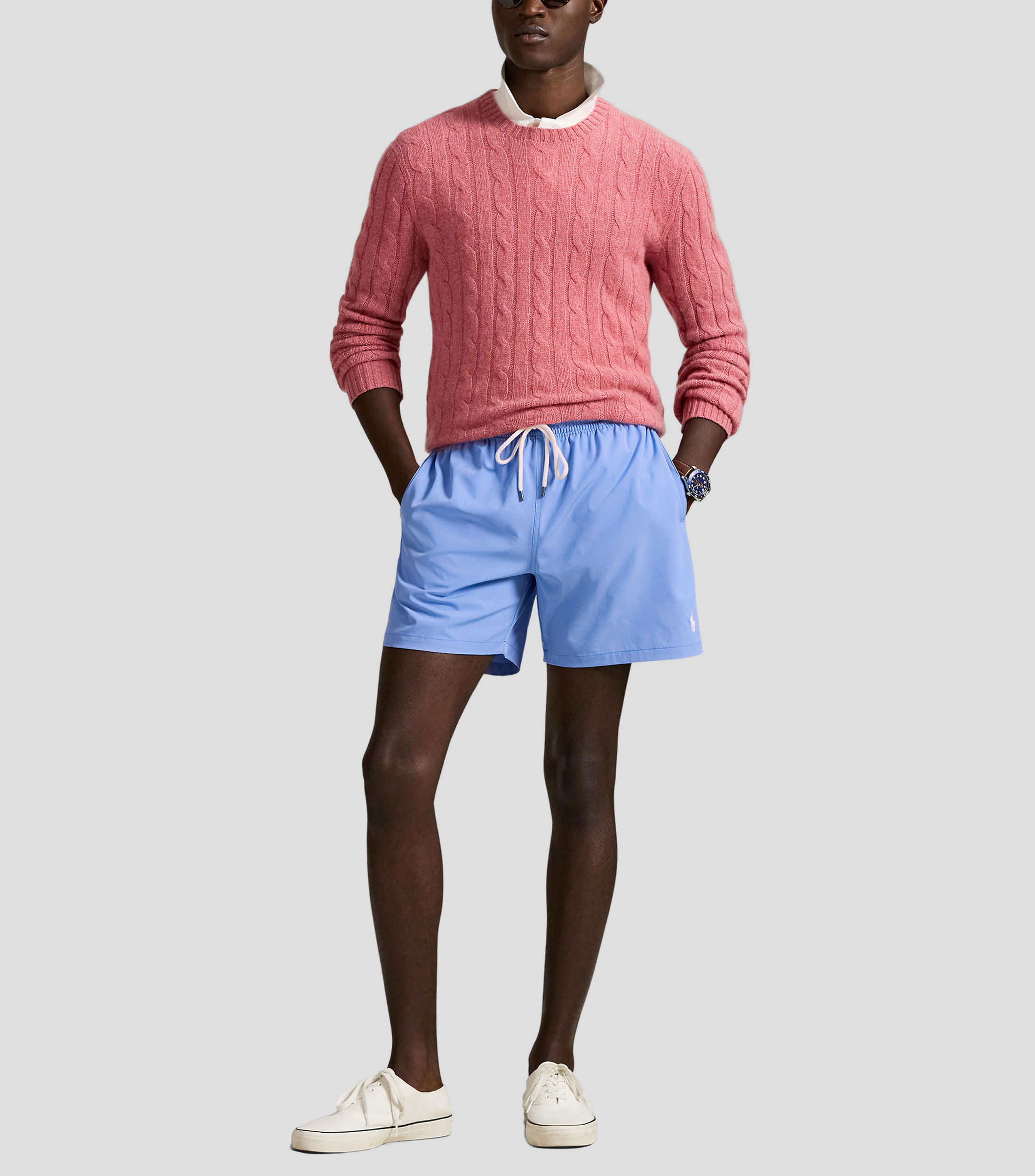 Traje de baño largo liso Hombre