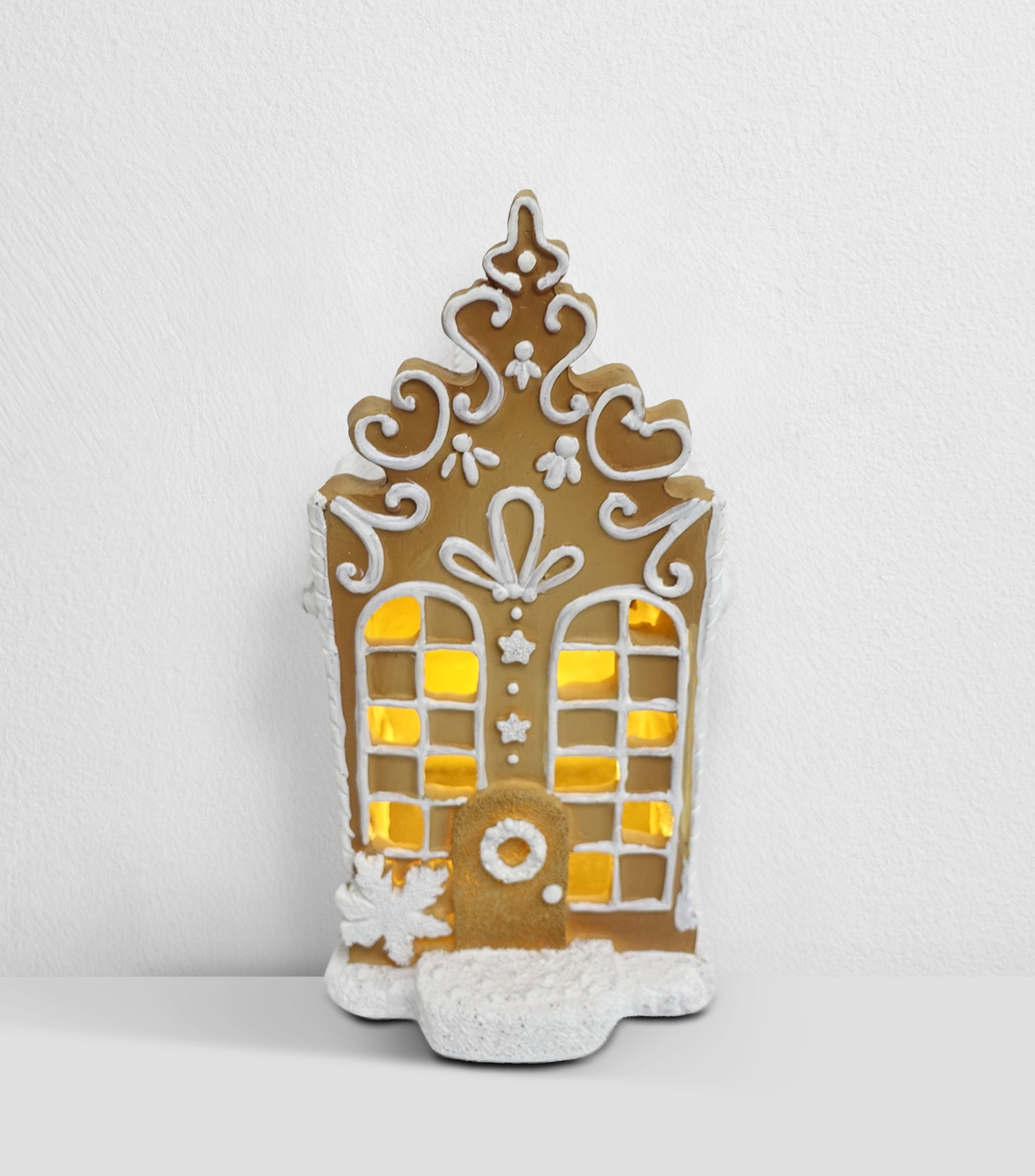 Figura decorativa Navideña Casa de jengibre Pottery Ginger con luz