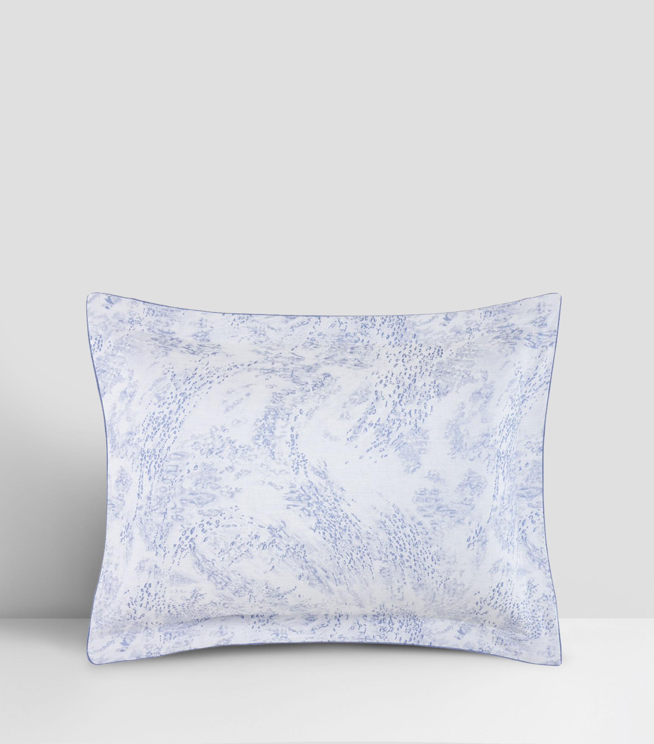 Funda para almohada estándar en algodón orgánico Écumes azul