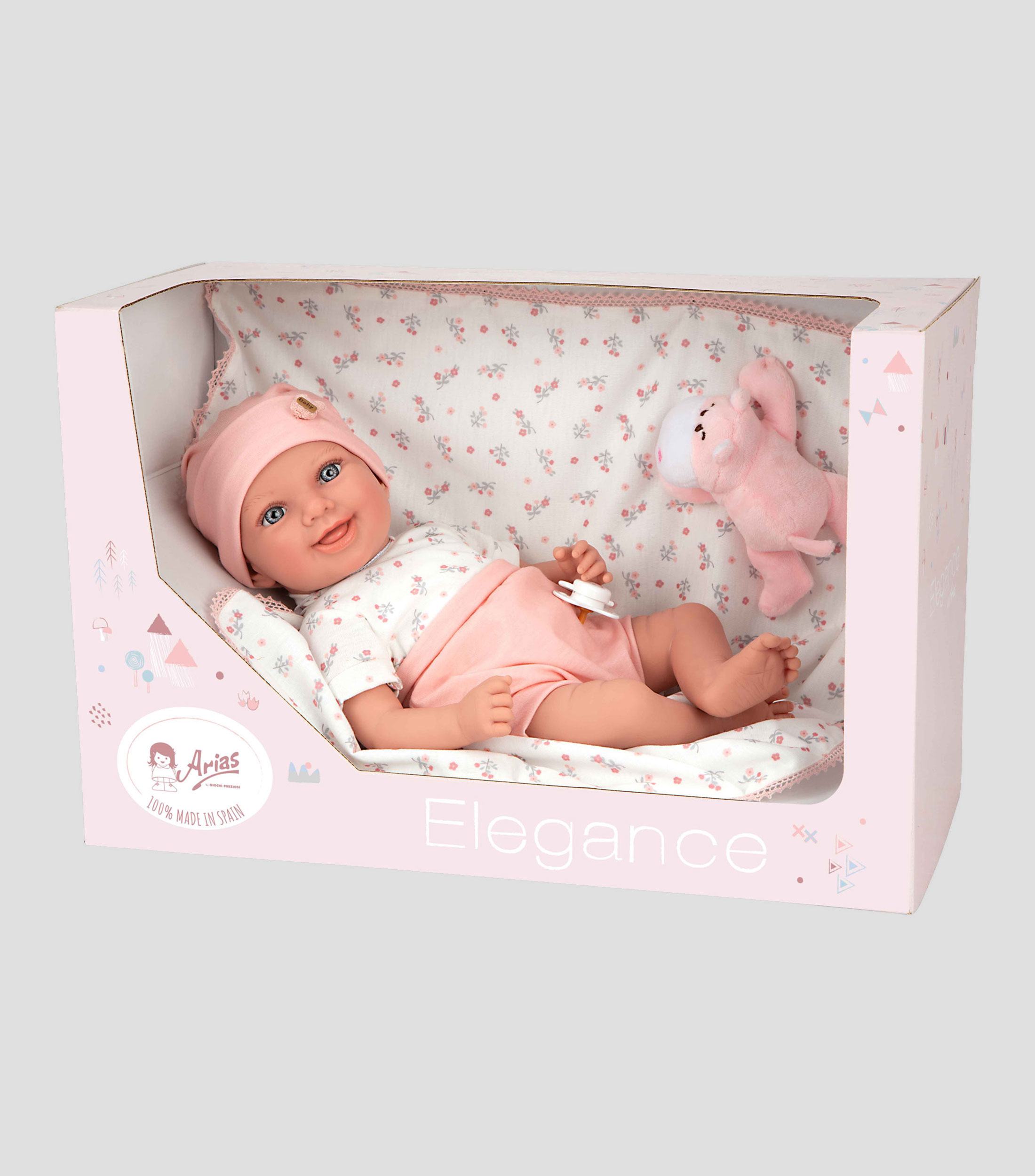 Bebe Elegance Colin 40 cm con Almohada y Peluche