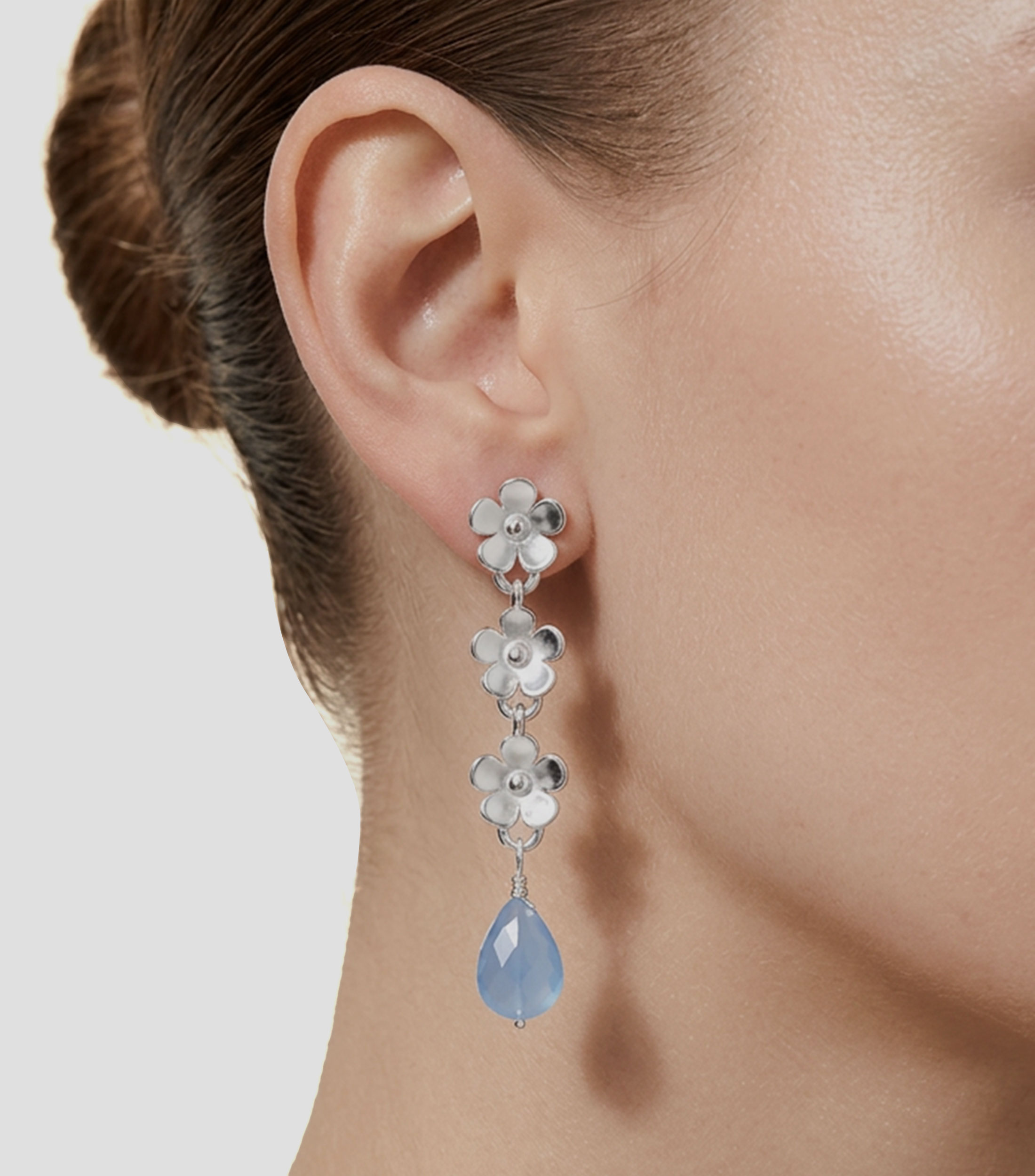 Broqueles en Plata .925 flores Mujer