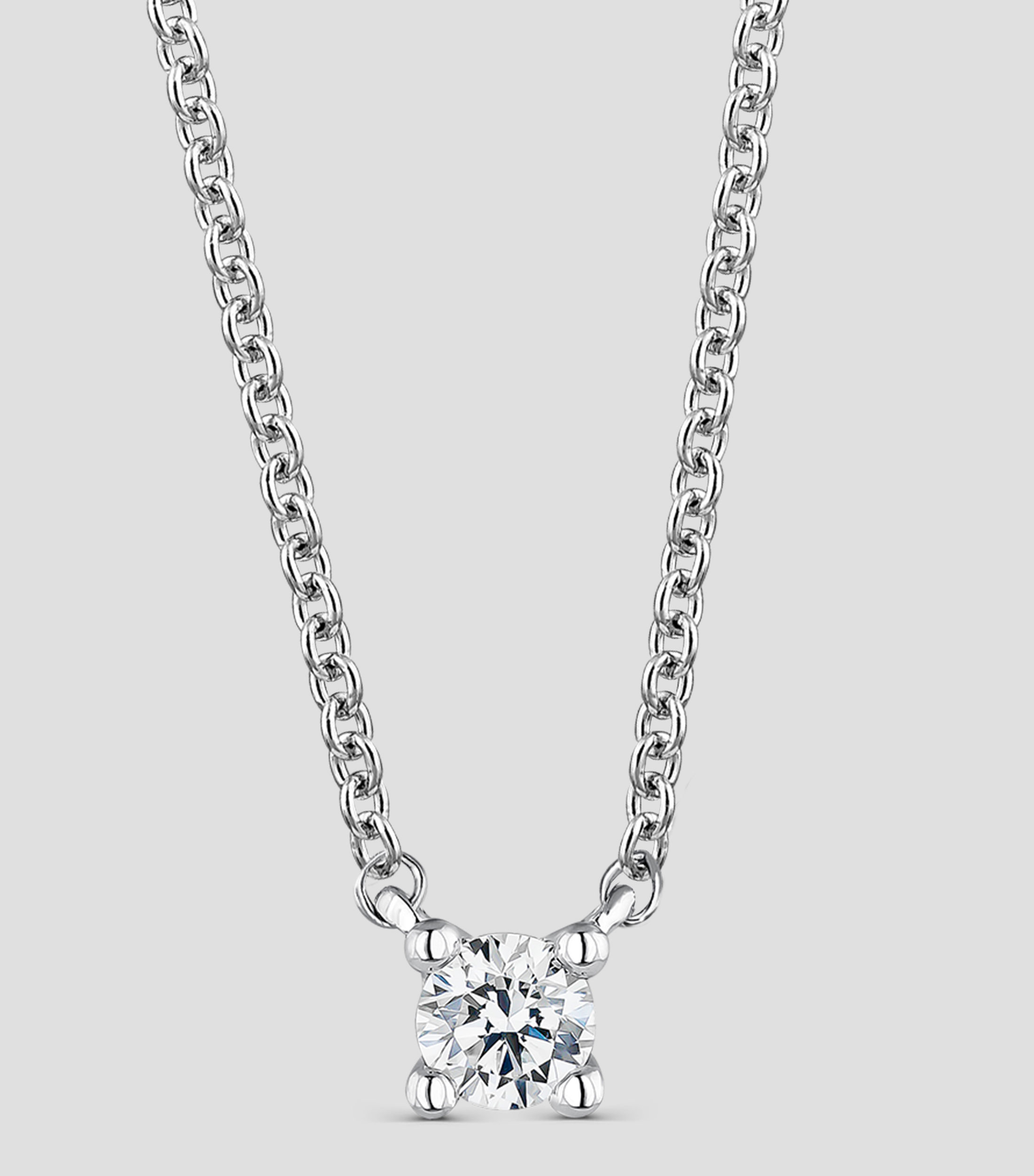 Colgante en oro blanco de 18 Kilates con diamantes Mujer