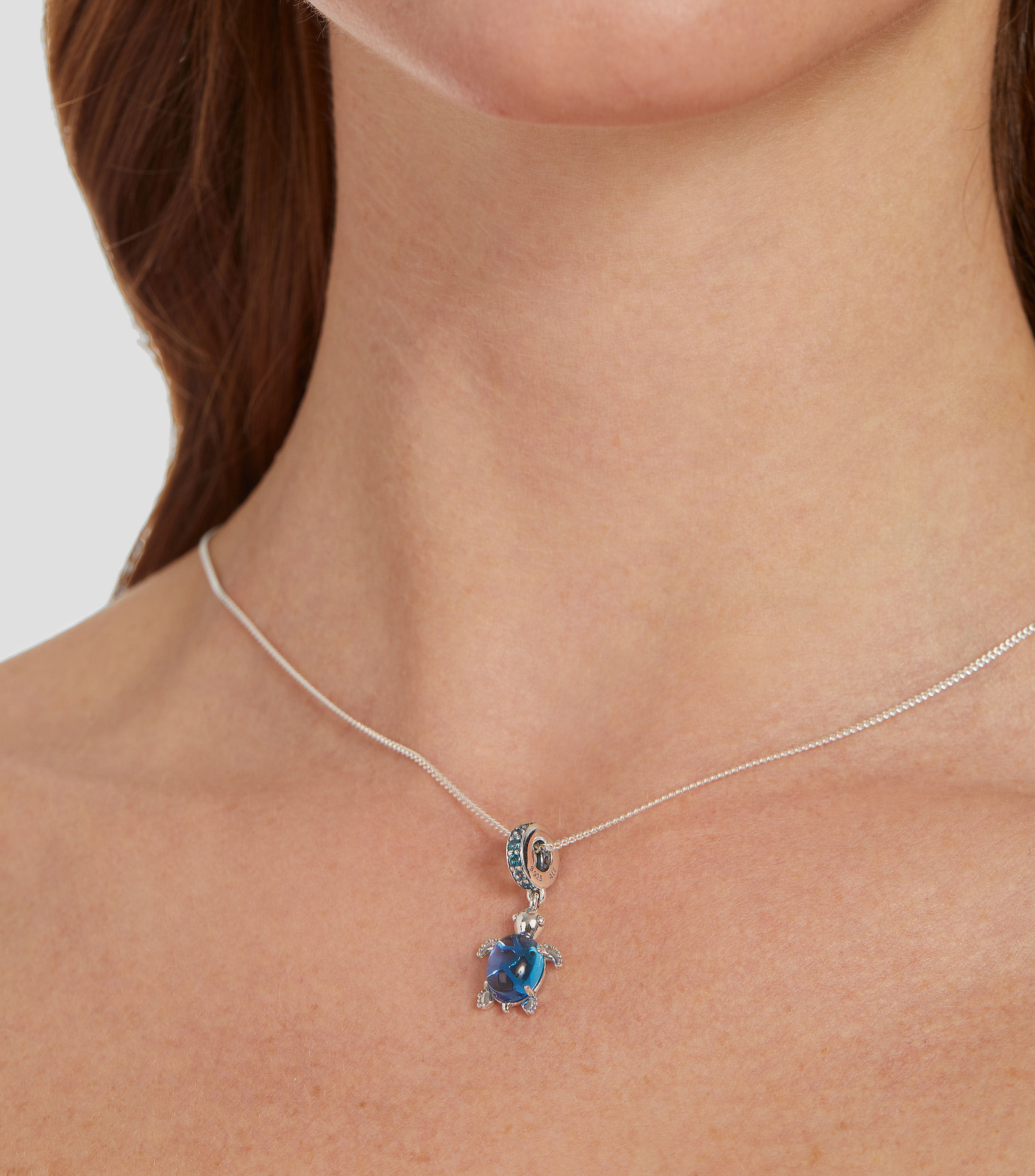 Charm en Plata .925 Tortuga Marina en Cristal de Murano Mujer
