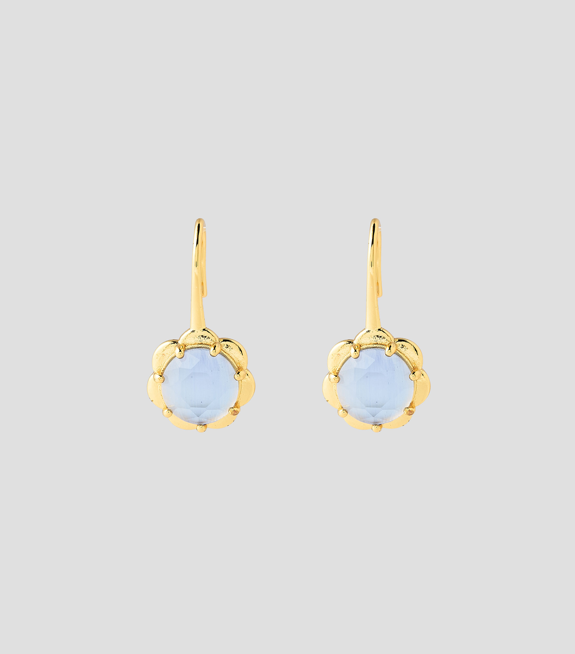 Aretes flor con cristal Mujer
