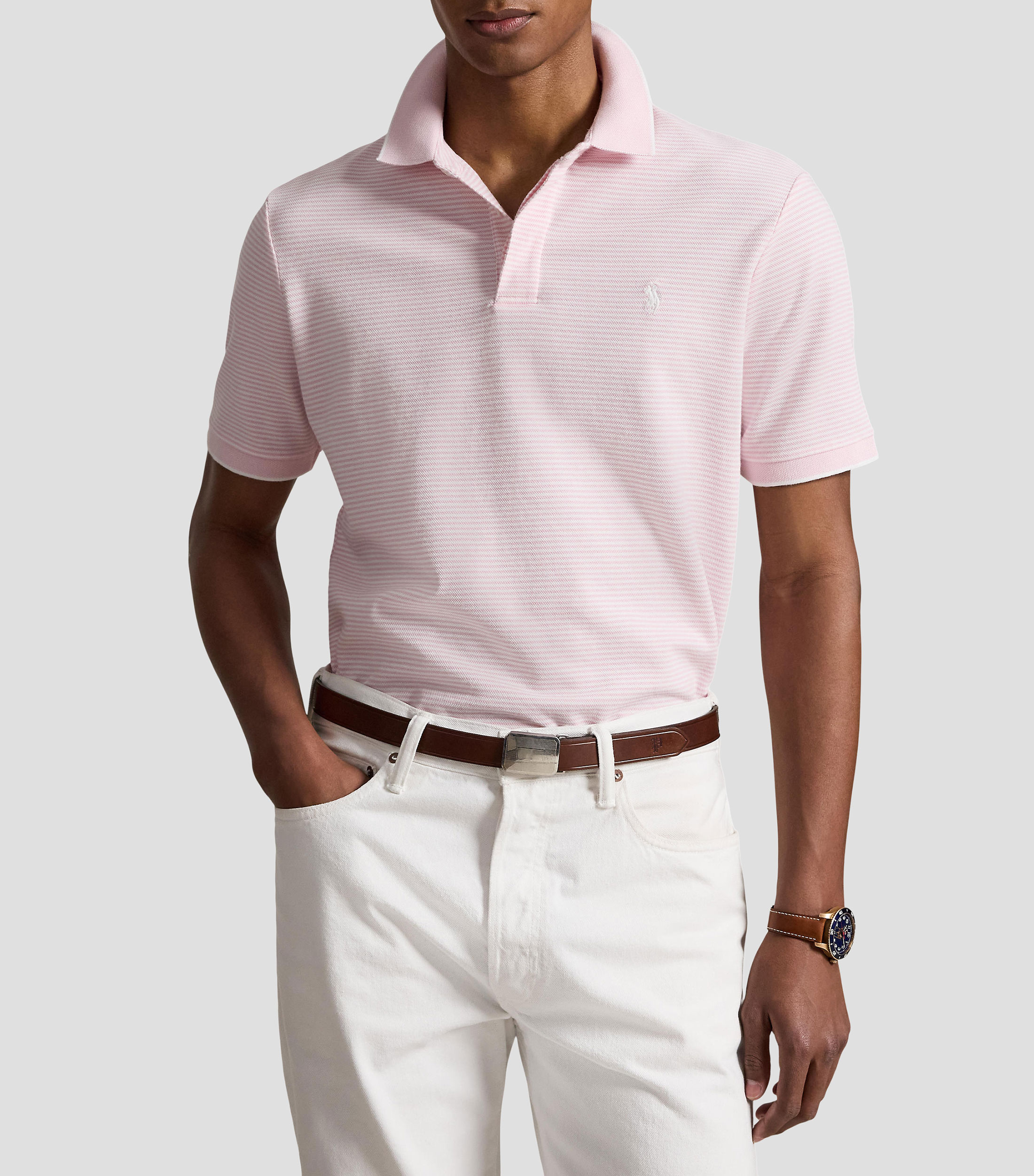 Playera polo manga corta rayas Hombre