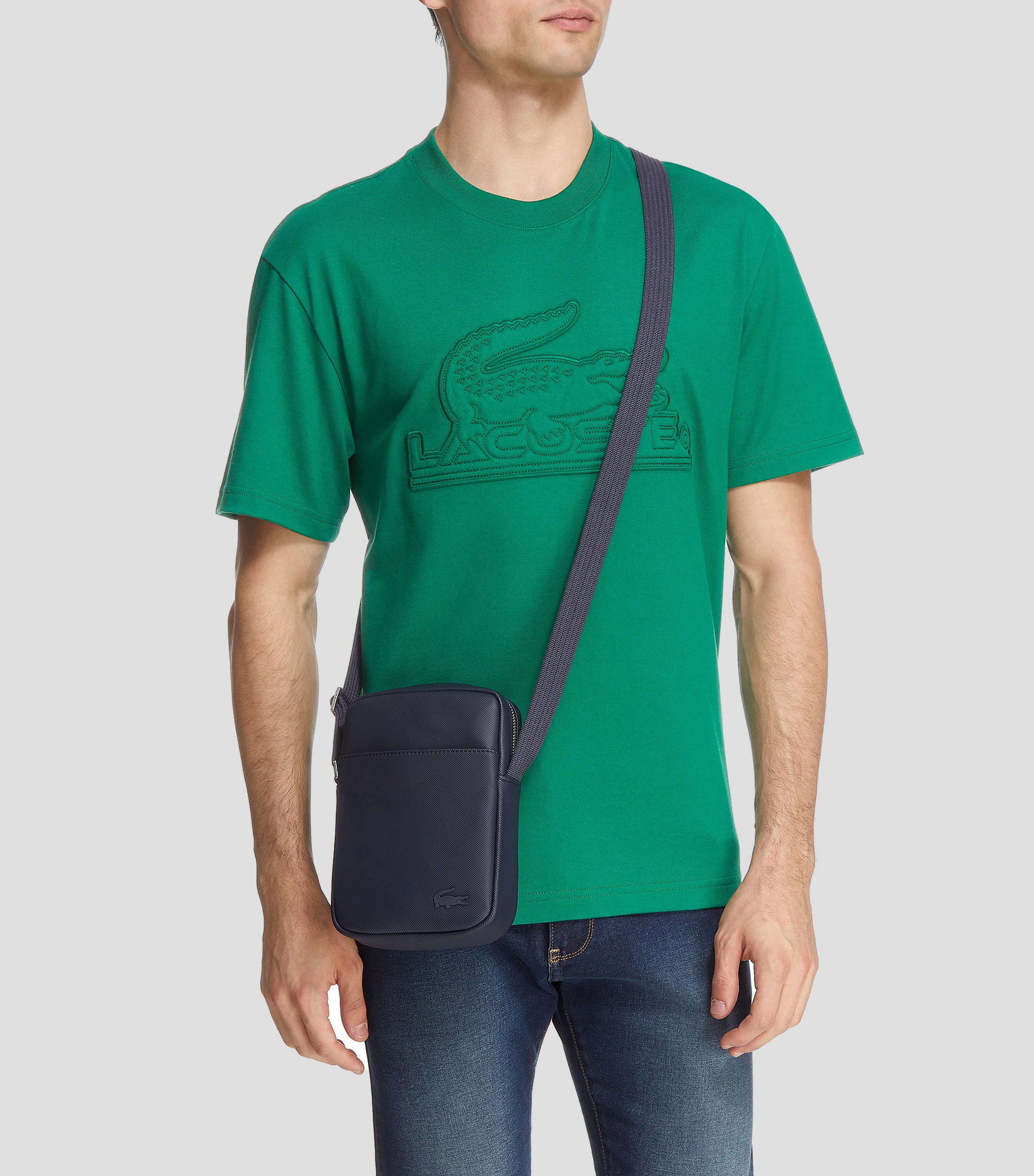 Bolso crossbody con textura Hombre