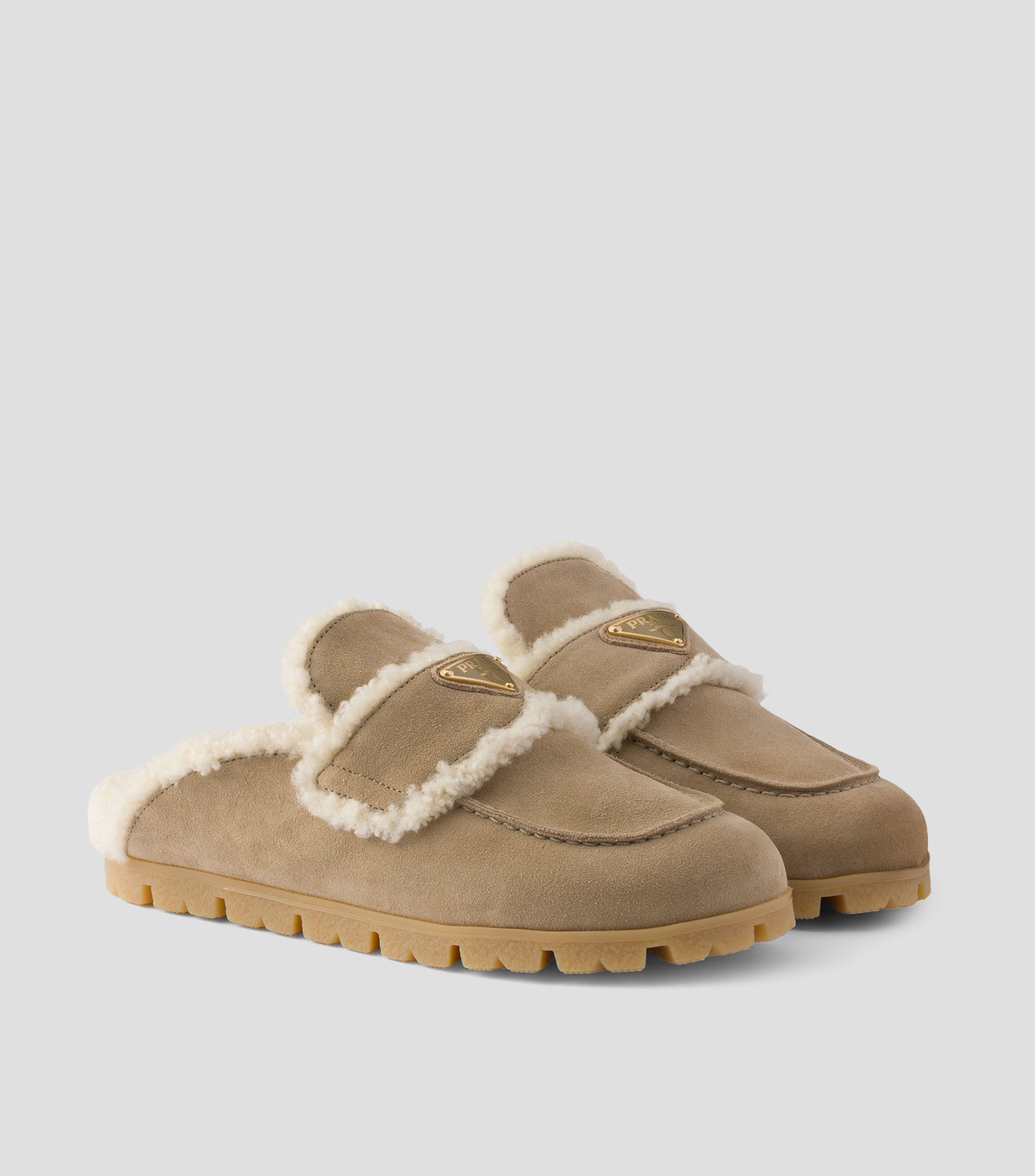 Mules en piel con plataforma Mujer
