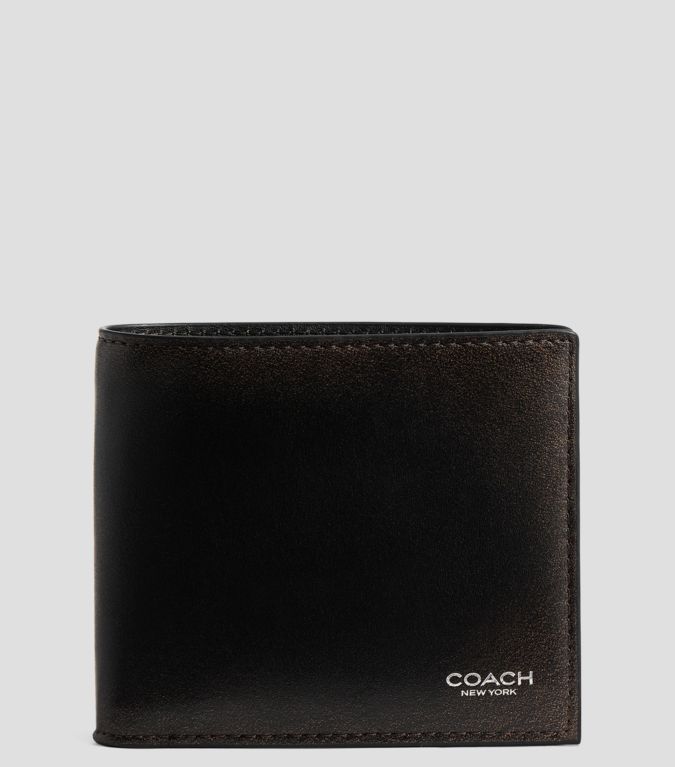Cartera bifold 3 en 1 en piel vintage lisa Hombre