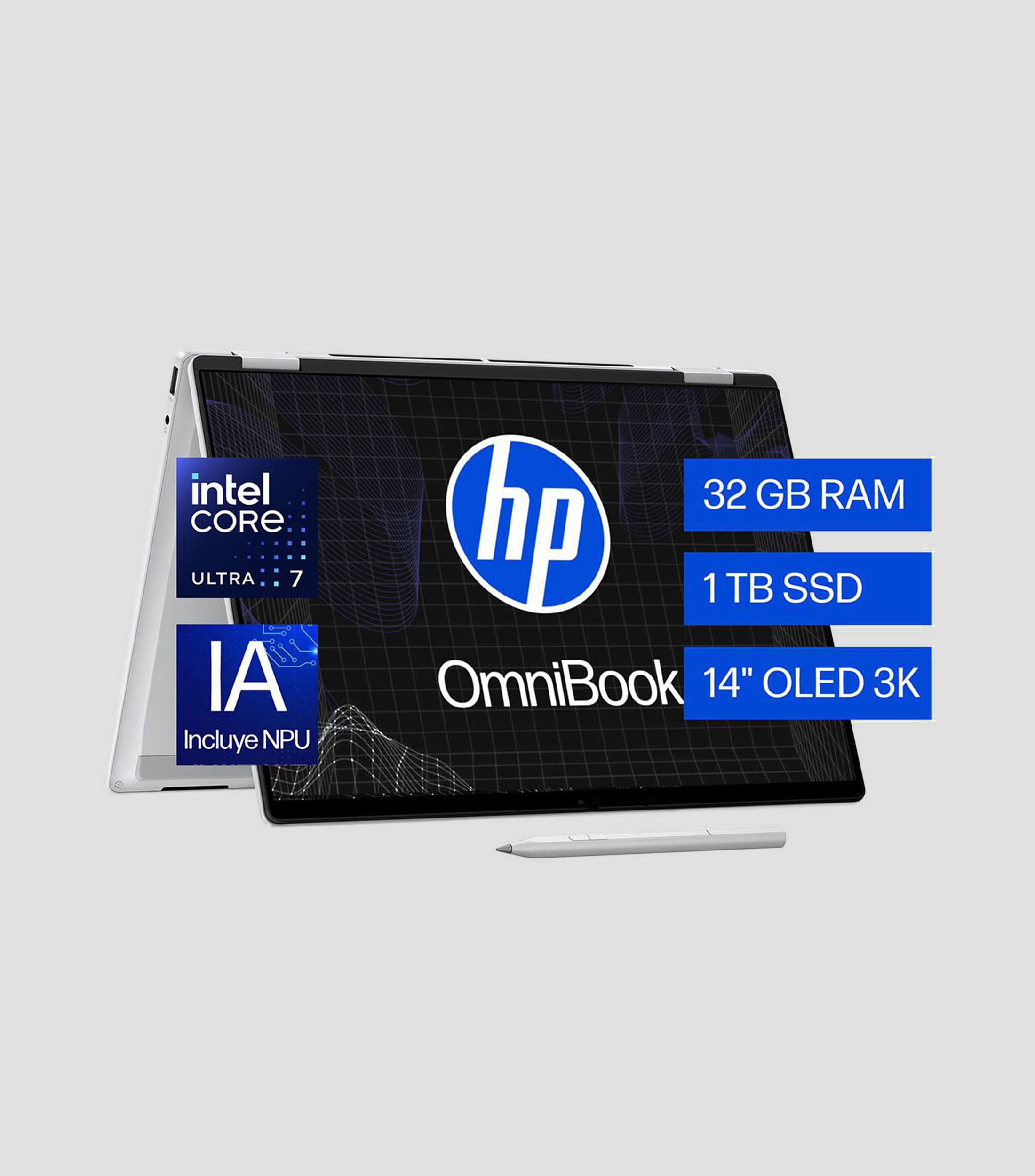 Laptop Omnibook X Flip 14-fm0074la 14", Intel Core Ultra 7, RAM 32 GB, 1TB