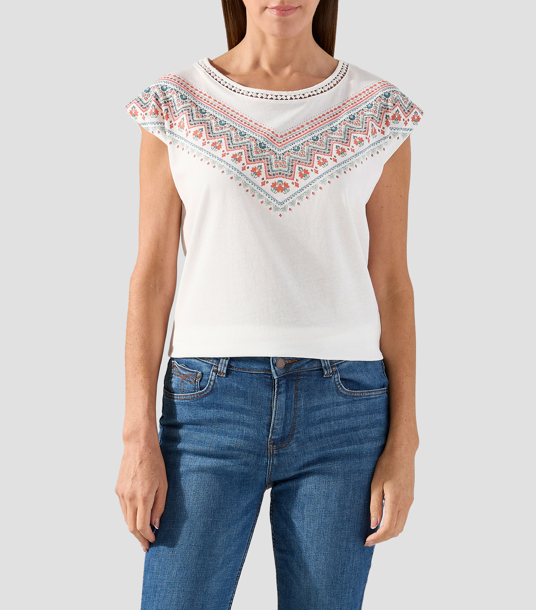 Playera estampada sin mangas Mujer