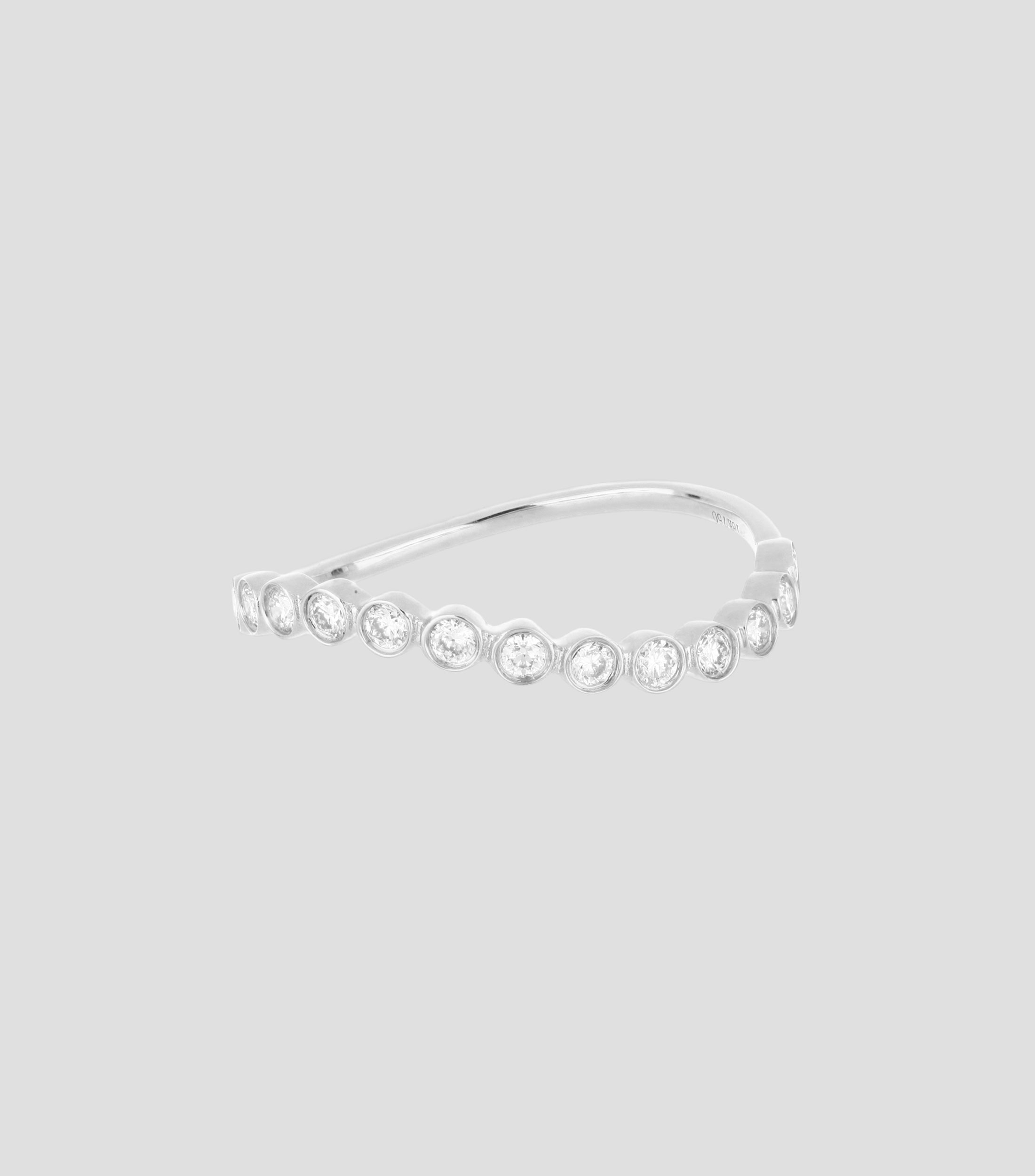 Anillo en oro blanco de 18 kilates con diamantes Mujer