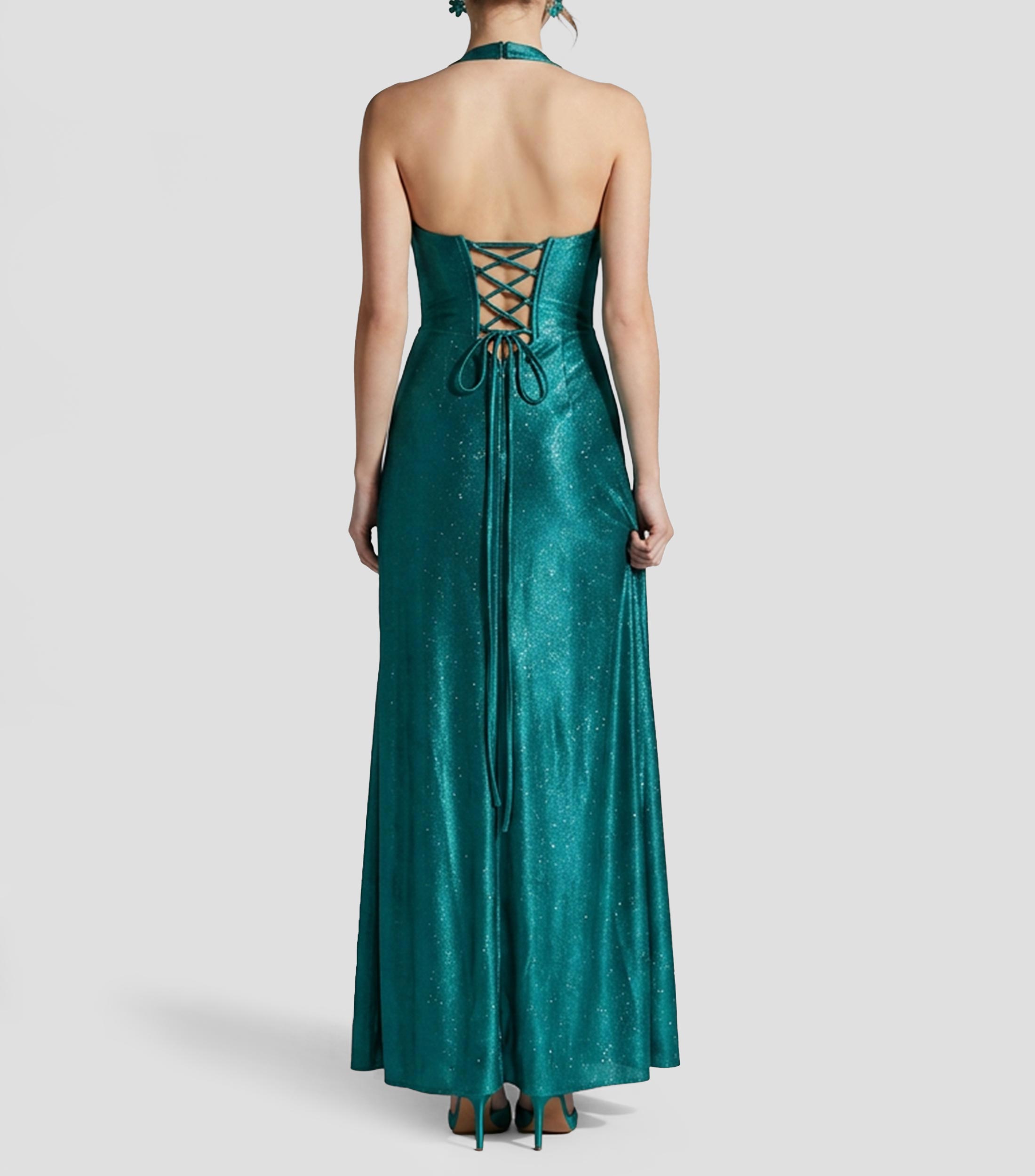 Vestido para fiesta largo liso Mujer