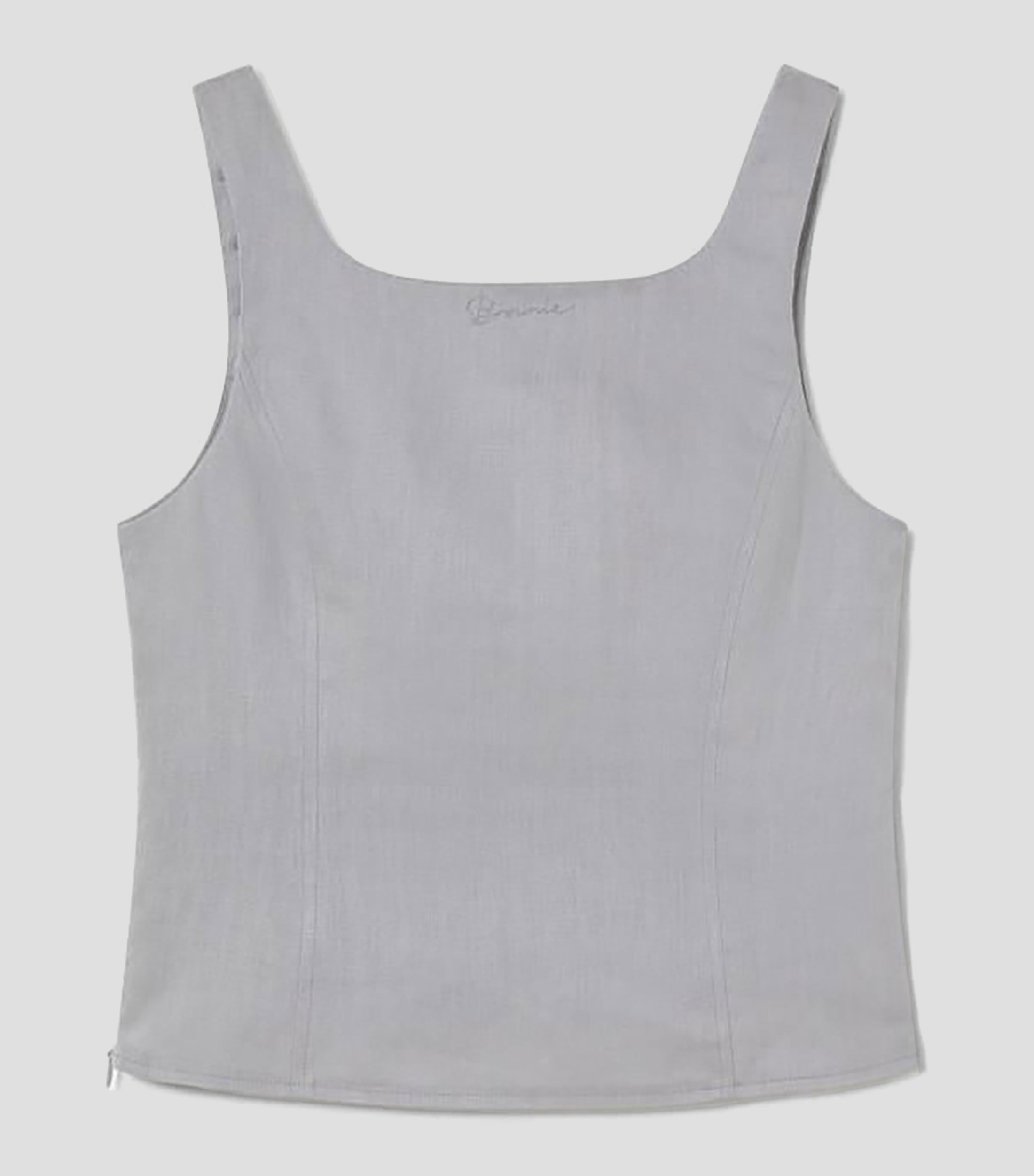 Top cuello redondo sin mangas liso Mujer