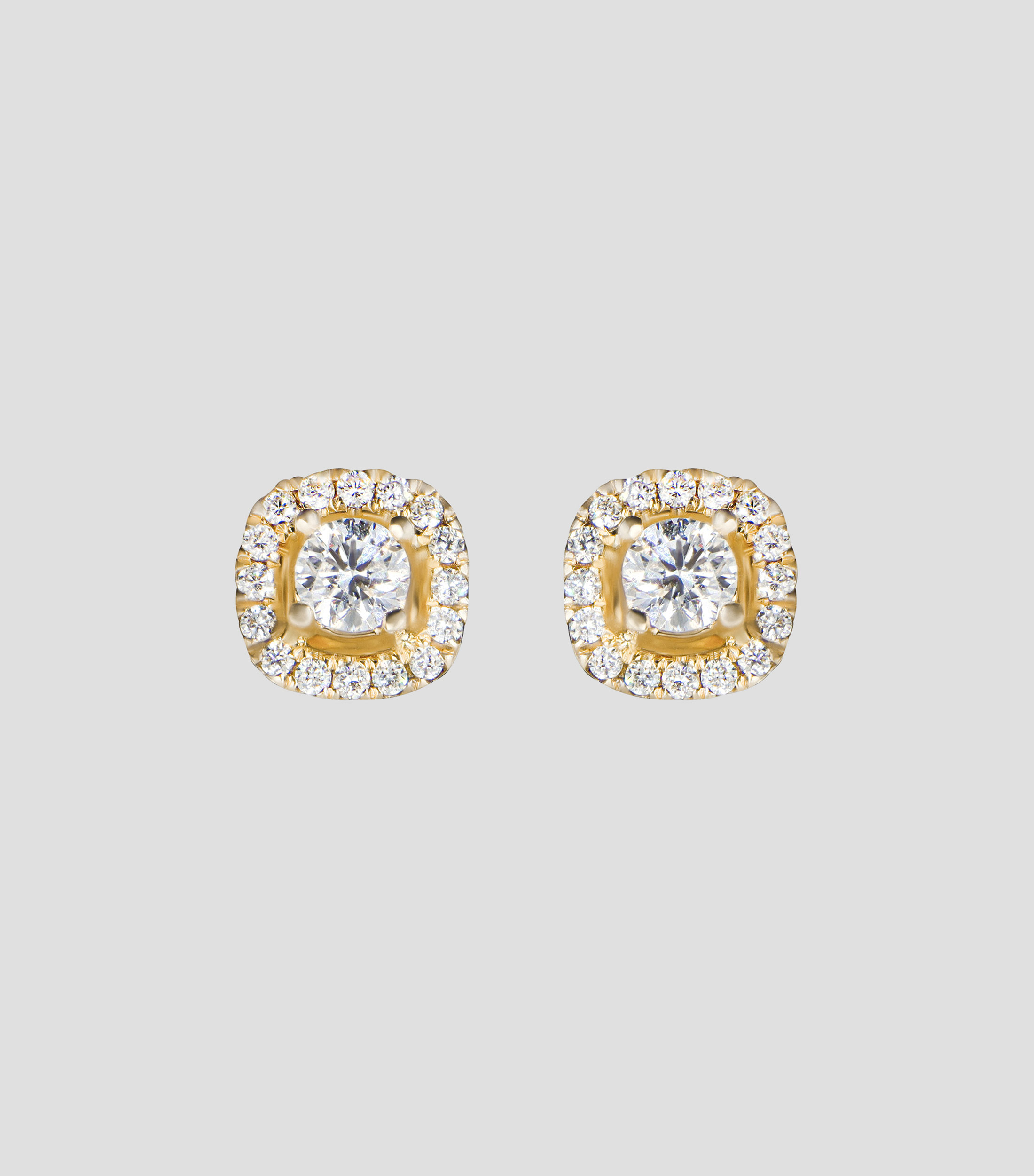 Broqueles en oro amarillo de 14 kilates con diamantes Mujer