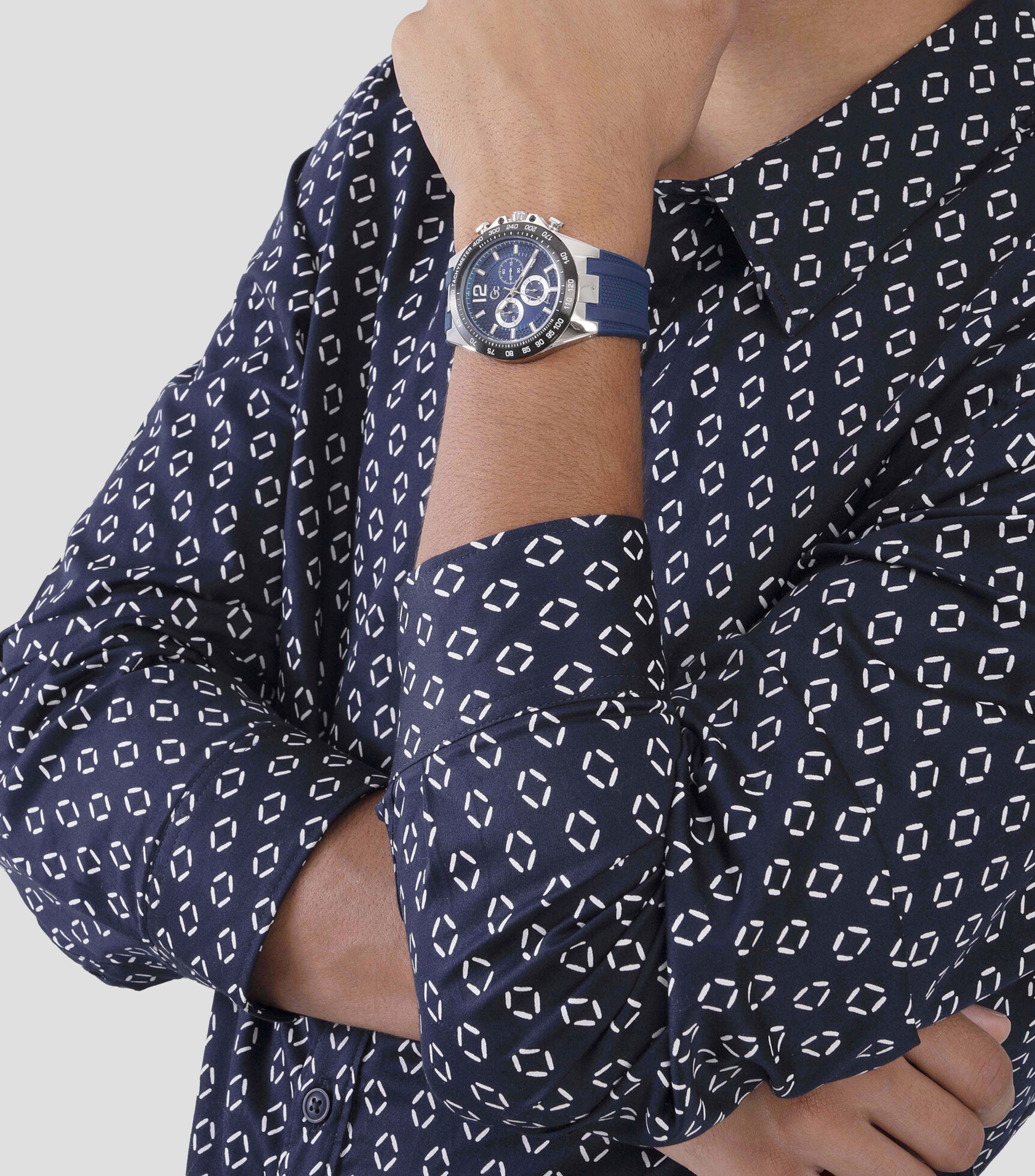 Reloj para Hombre casual Audacious plateado, azul