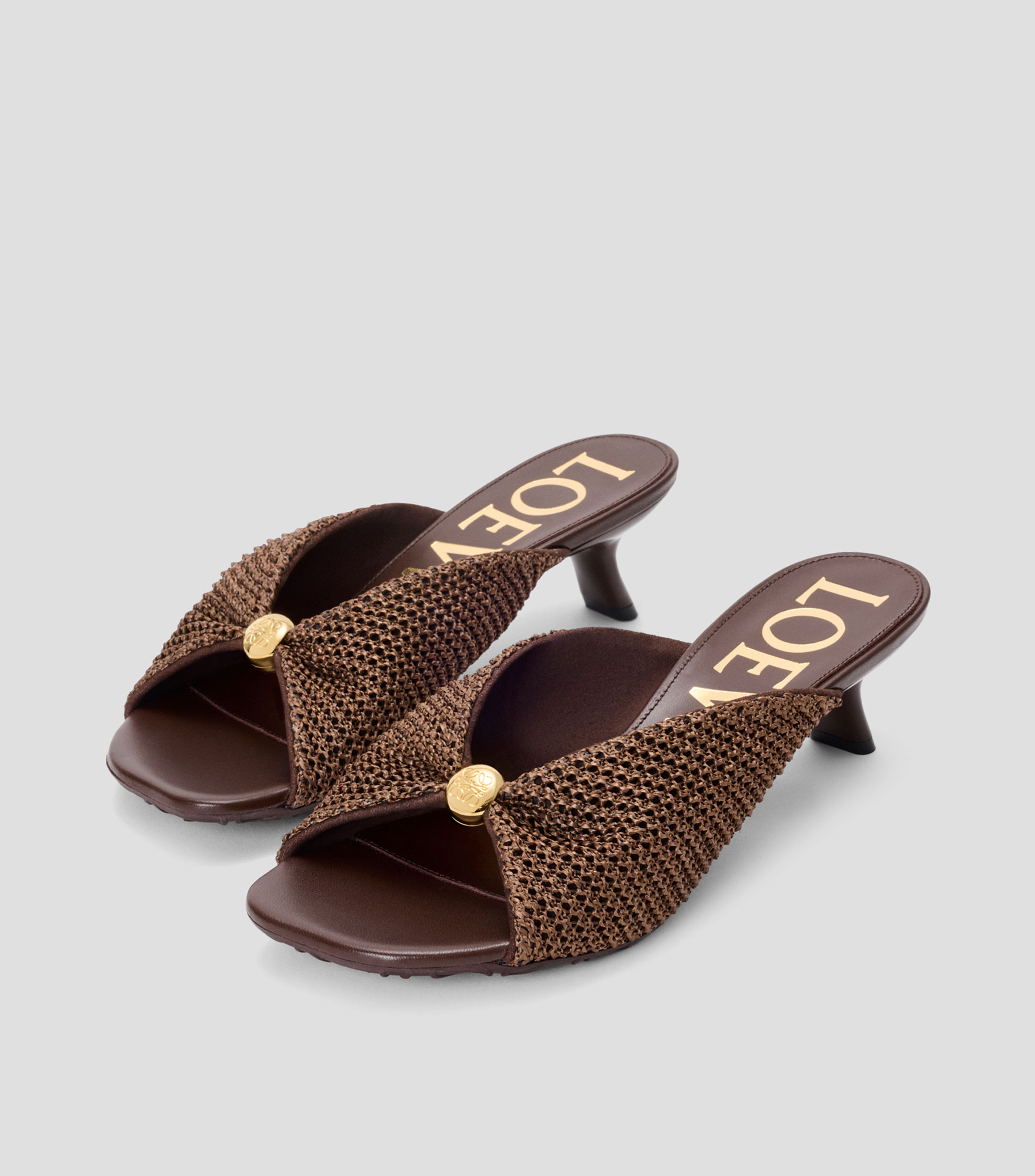 Sandalia Pebble Soft en tejido con efecto de rafia Mujer
