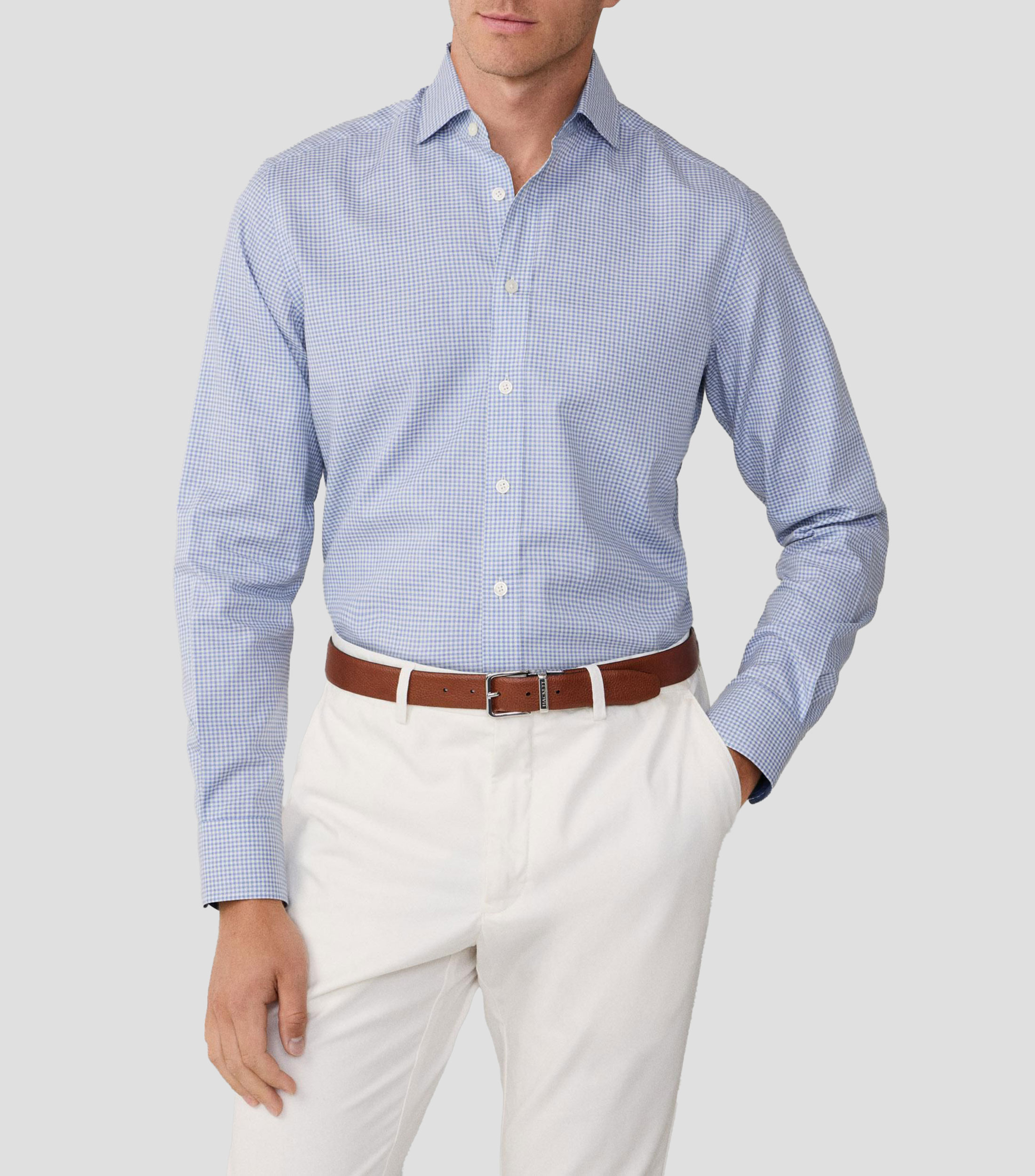 Camisa de cuadros manga larga Hombre