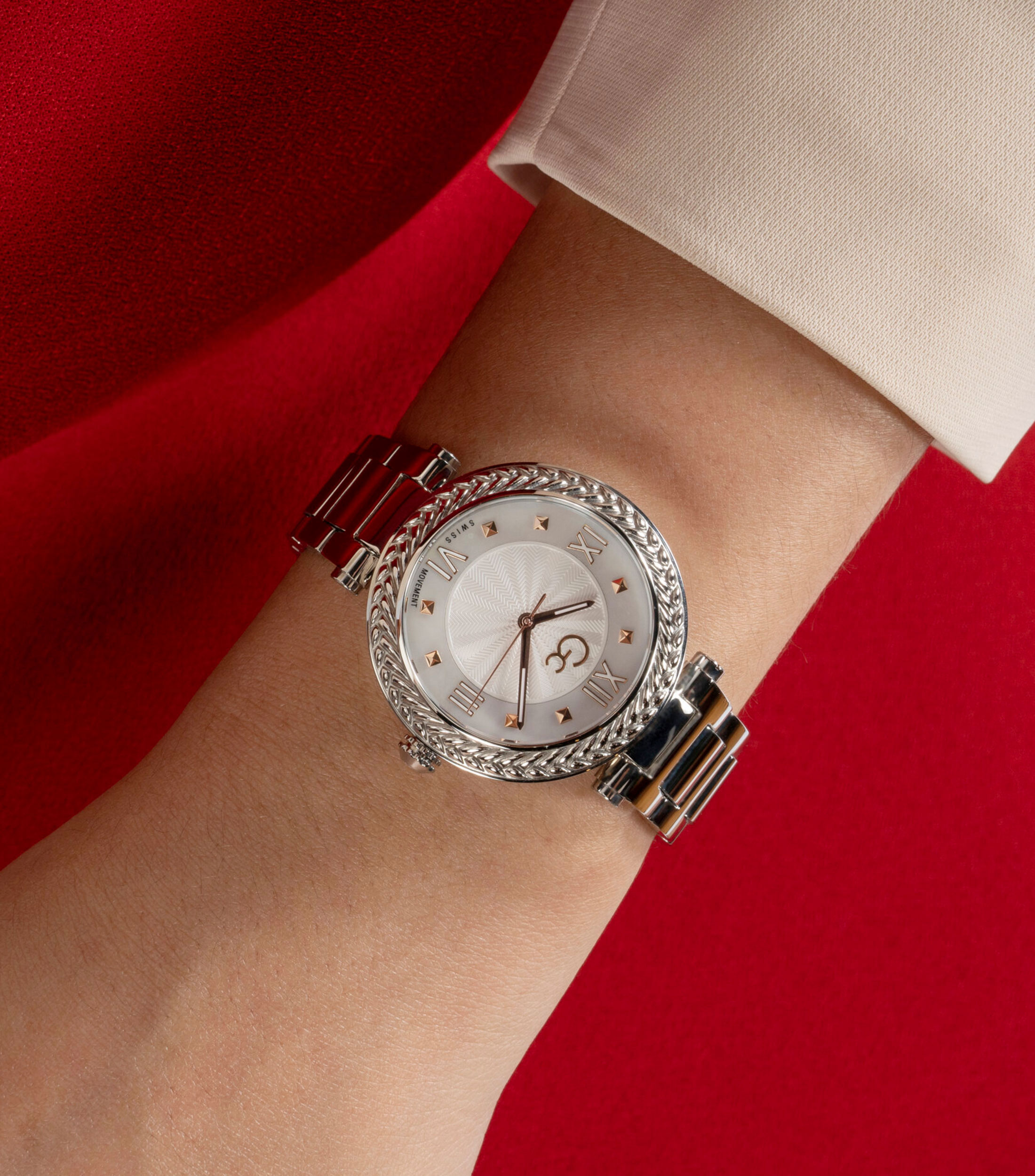 Reloj para Mujer Gc Tiara Casual, Plateado, Blanco