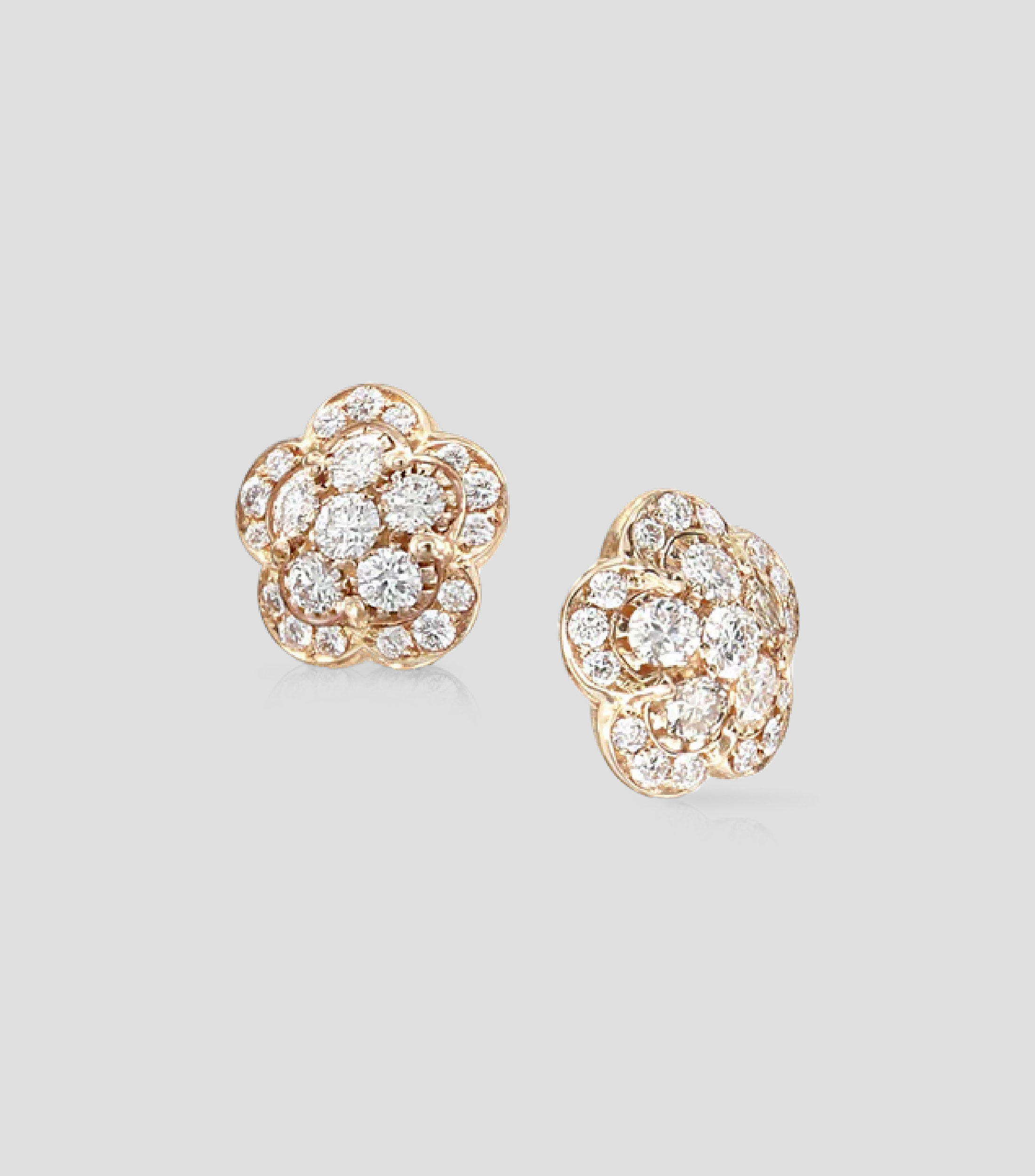Aretes en oro rosa 18 kilates con diamantes Figlia dei Fiori Mujer