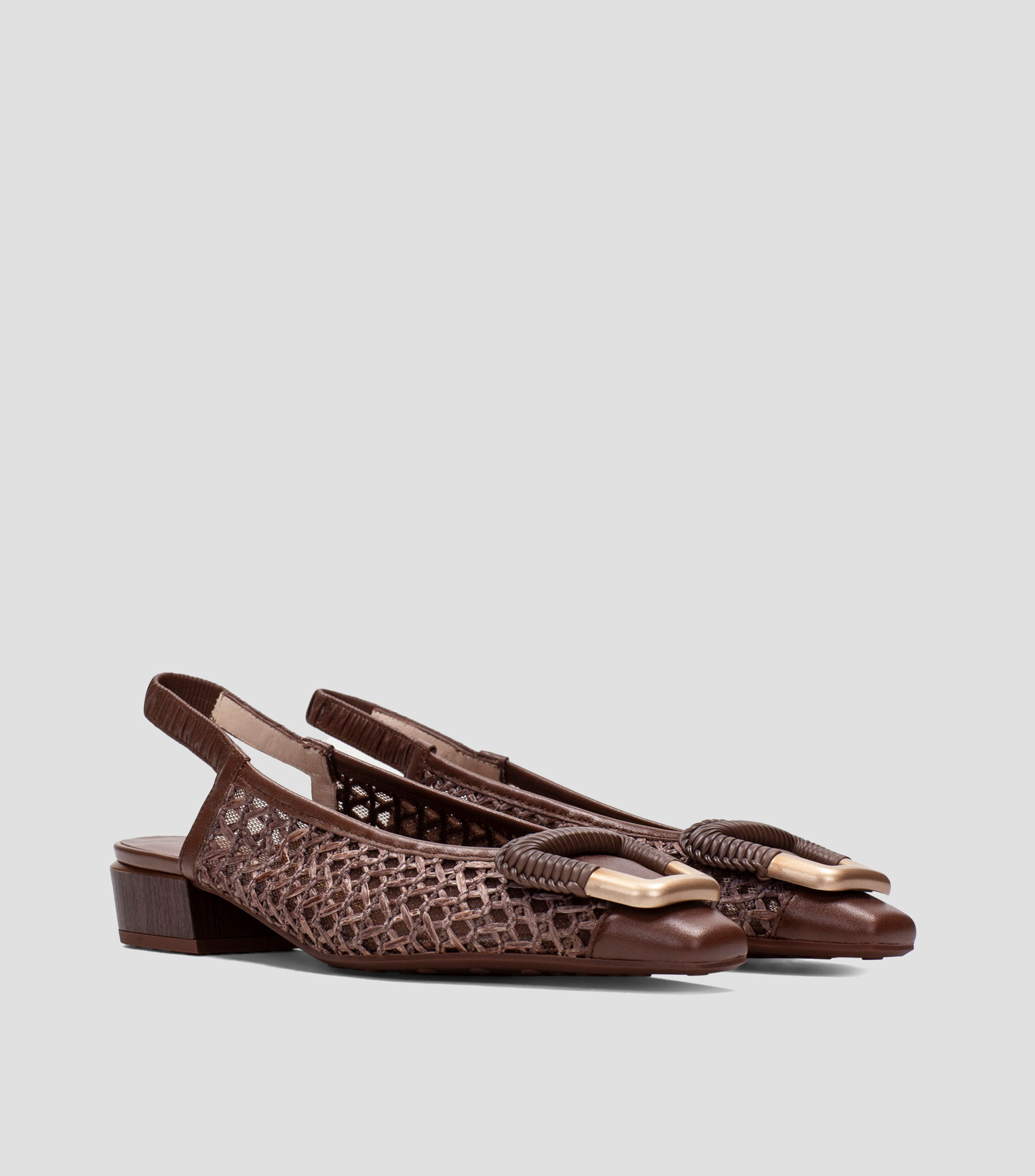 Flats tacón bajo ancho Mujer
