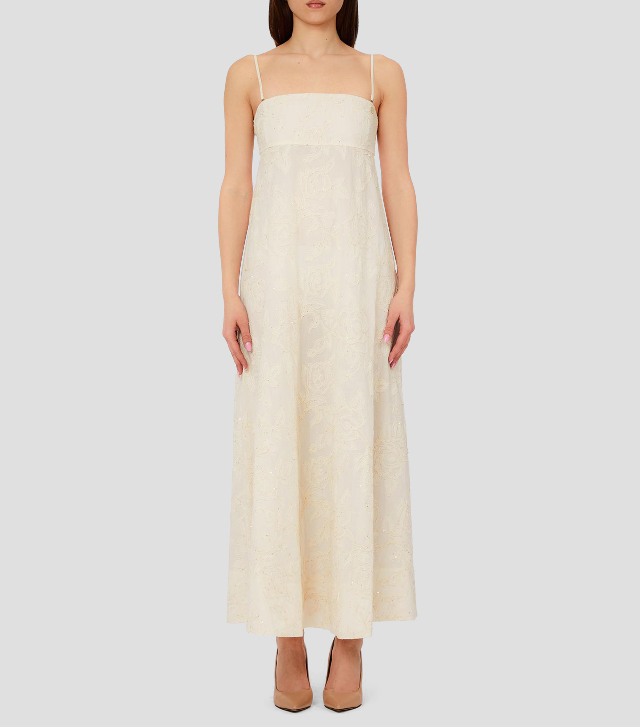 Vestido largo liso Mujer