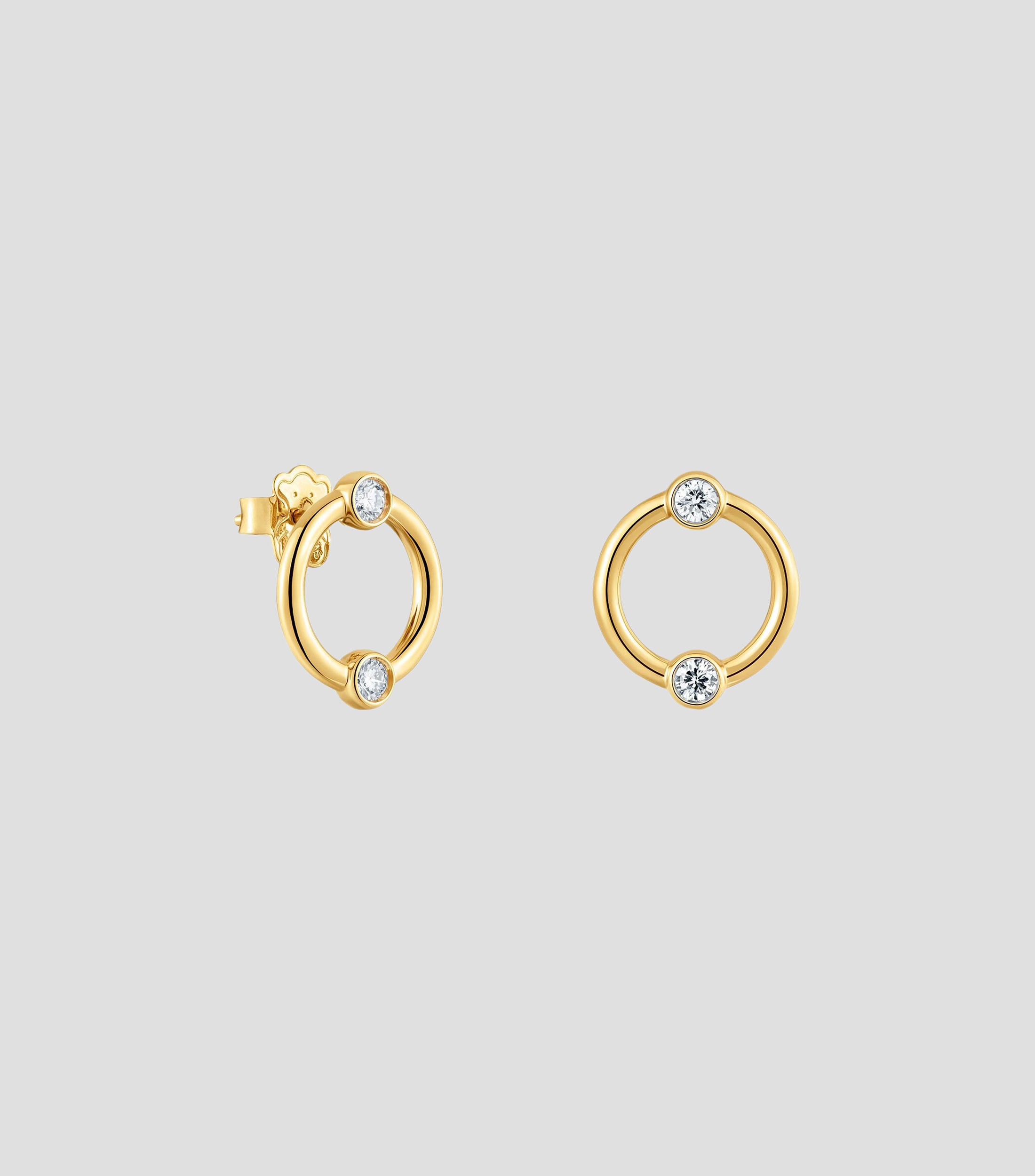 Aretes en Plata .925 con diamantes Straight Mujer