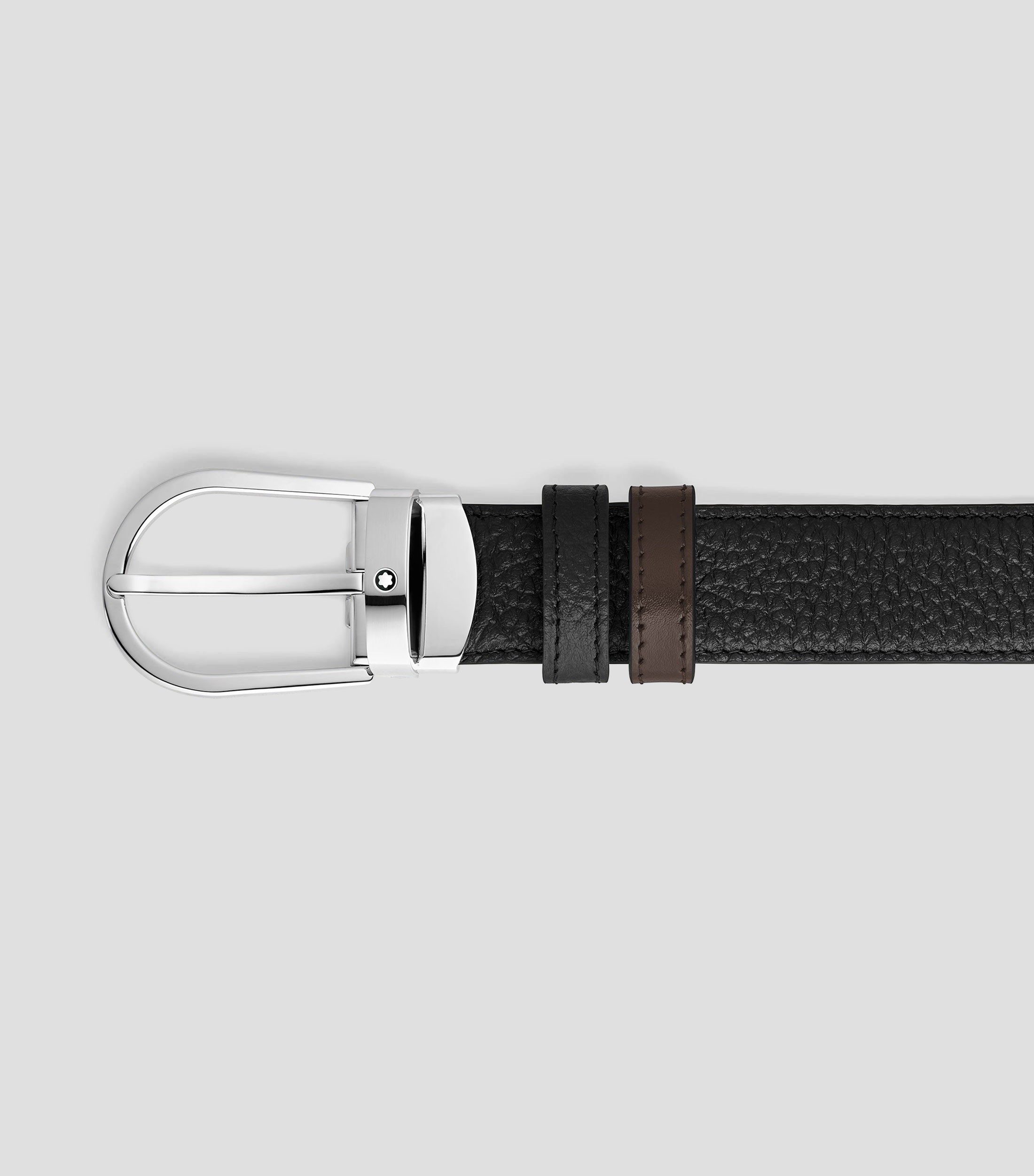 Cinturón reversible de piel graneada de 30 mm hebilla en forma de herradura Hombre