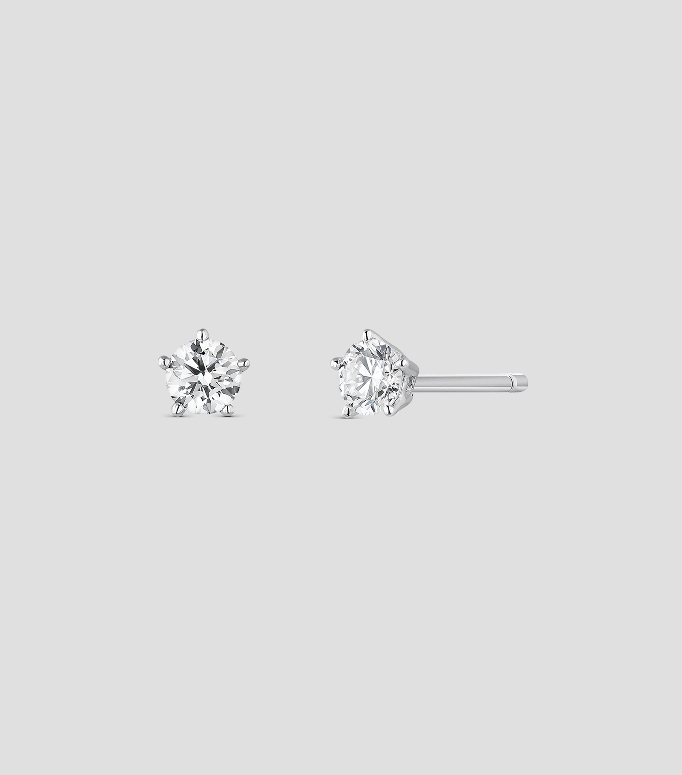Pendientes solitarios en oro blanco de 18 kilates Grace Mujer