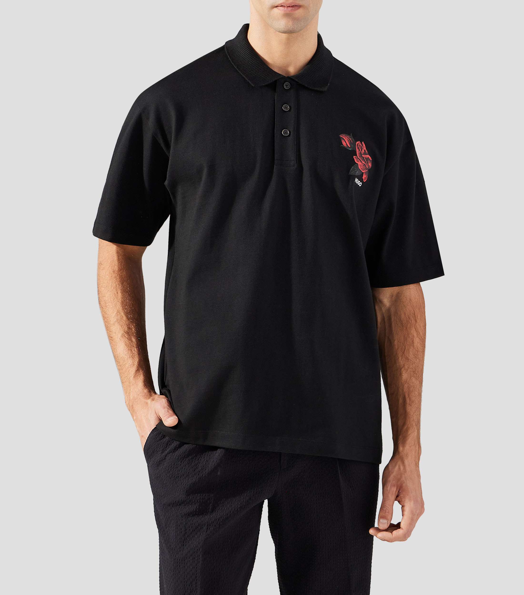 Playera polo manga corta estampada Hombre