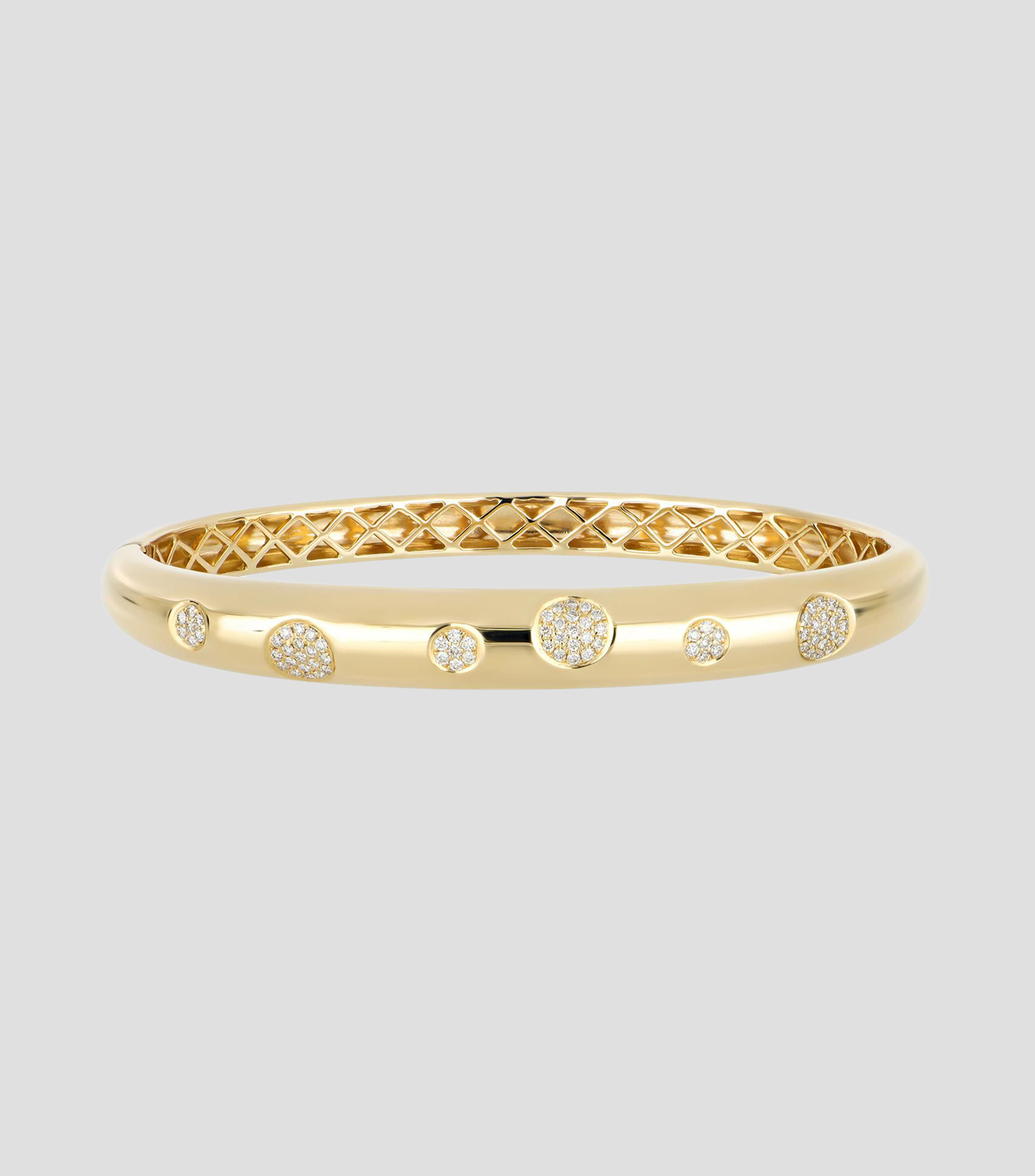 Brazalete en Oro amarillo de 14 Kilates con diamantes Mujer