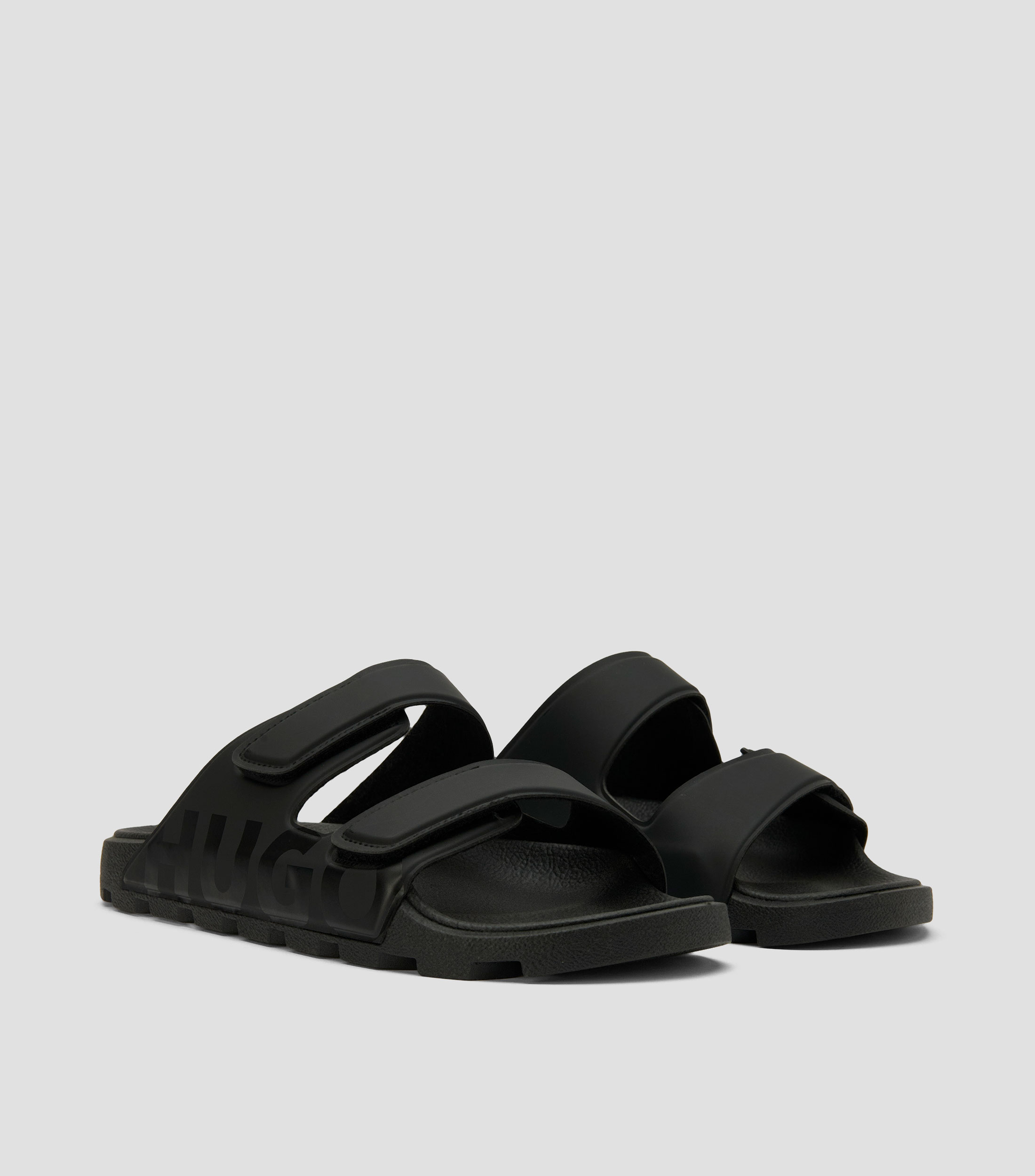 Sandalias con logo y dos tiras de cierre por contacto Hombre