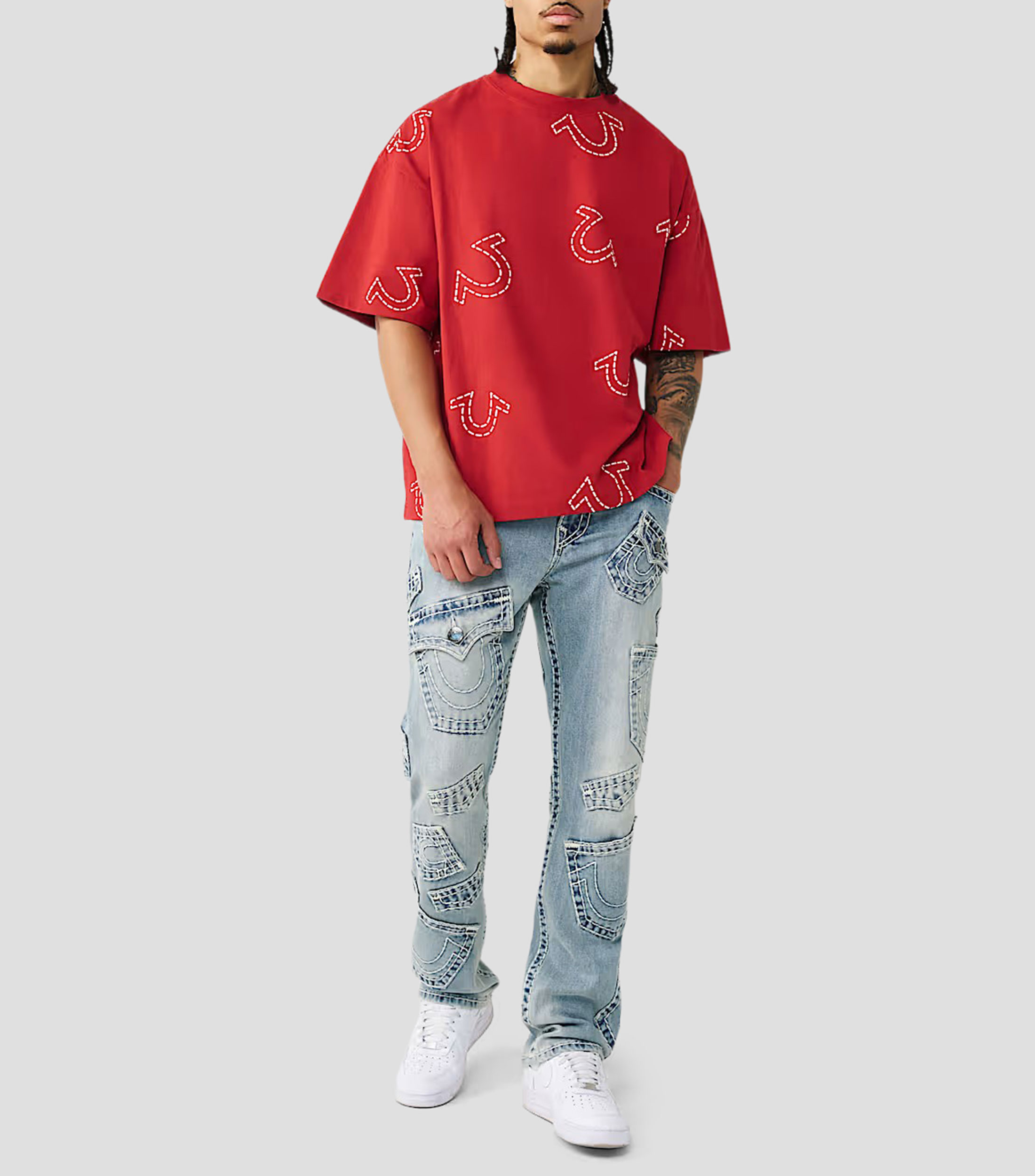 Playera cuello redondo manga corta estampada Hombre