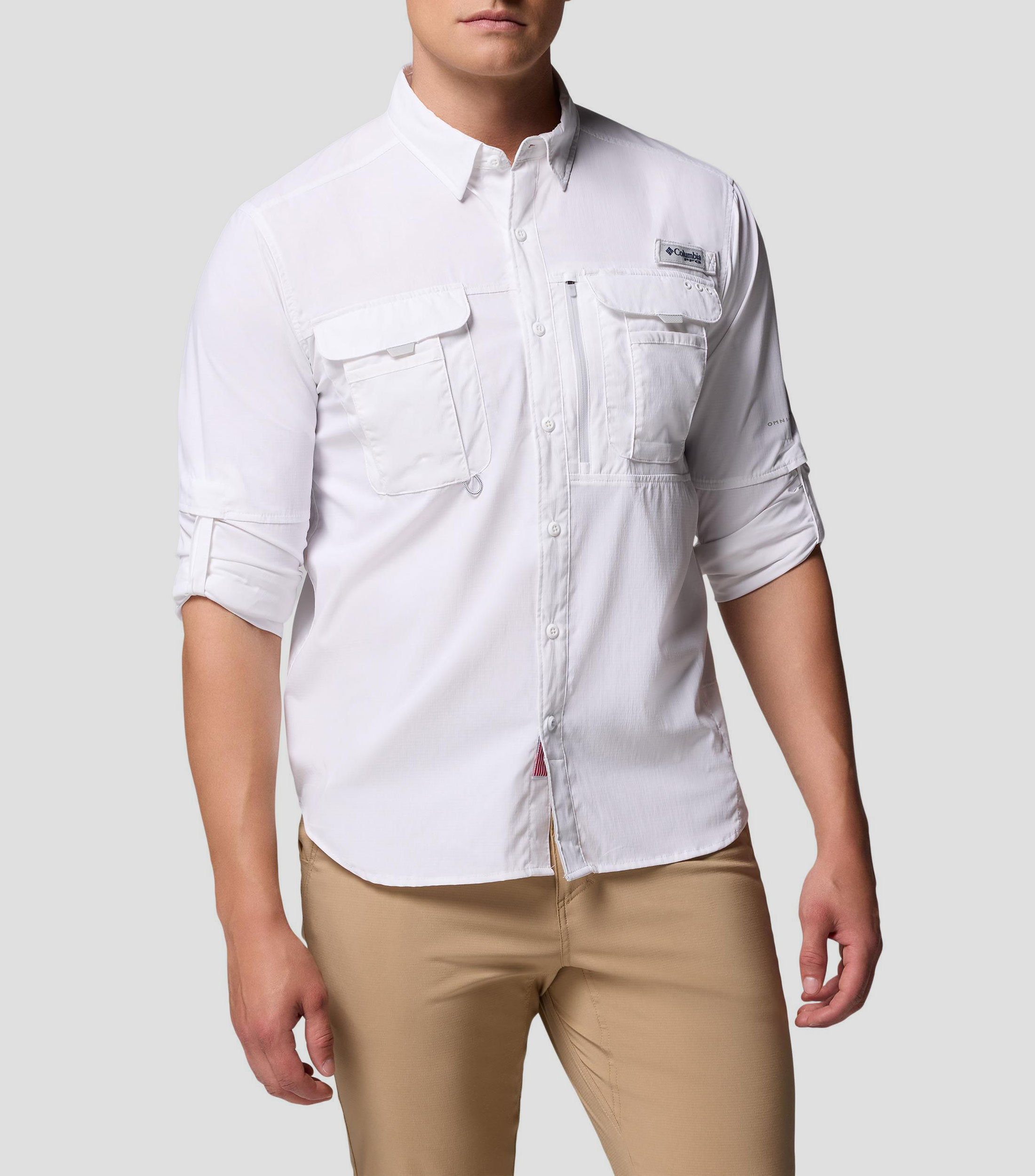 Camisa Bahama lisa de manga larga Hombre